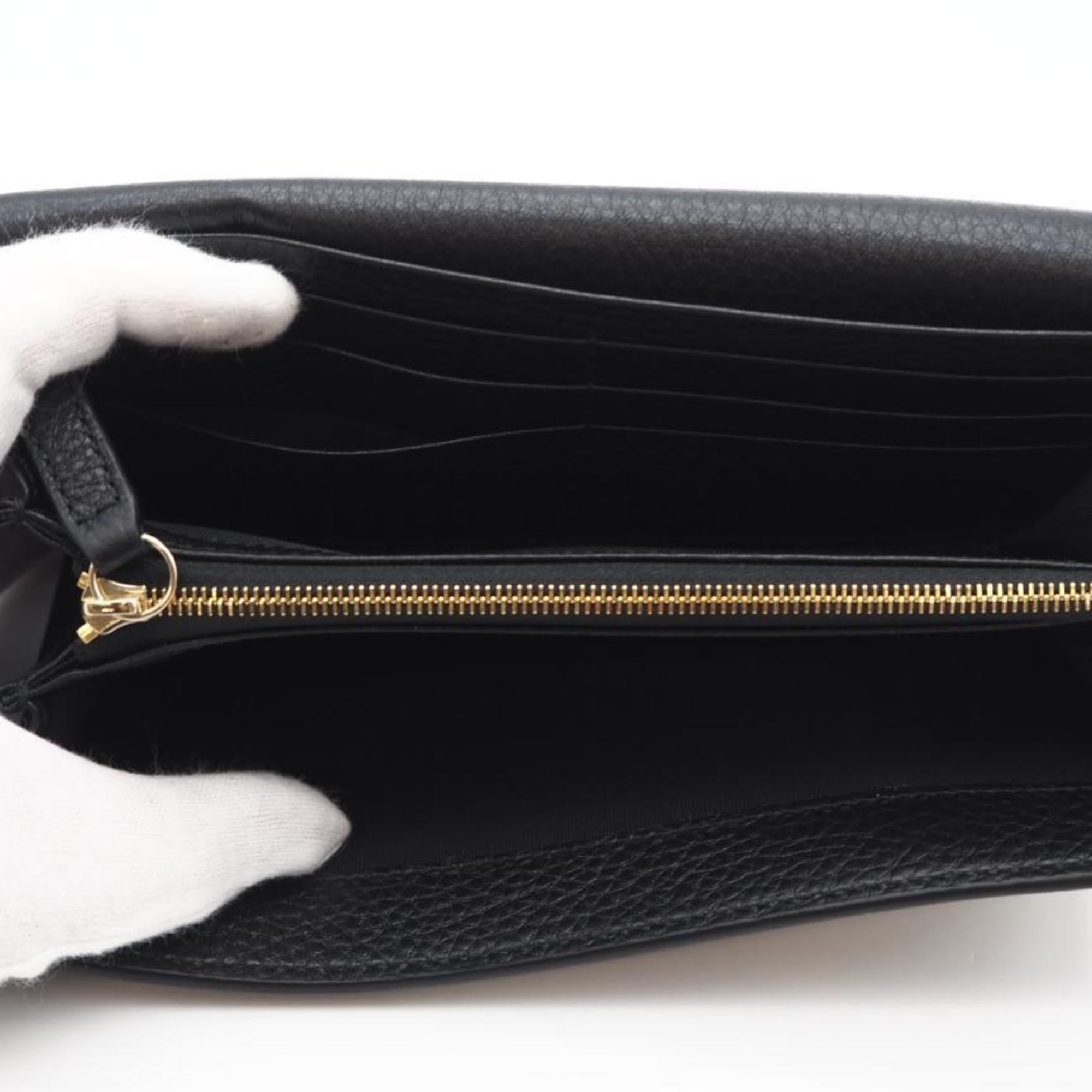 Gucci Black Leather Long Wallet (Bi-Fold) (Pre-Owned)