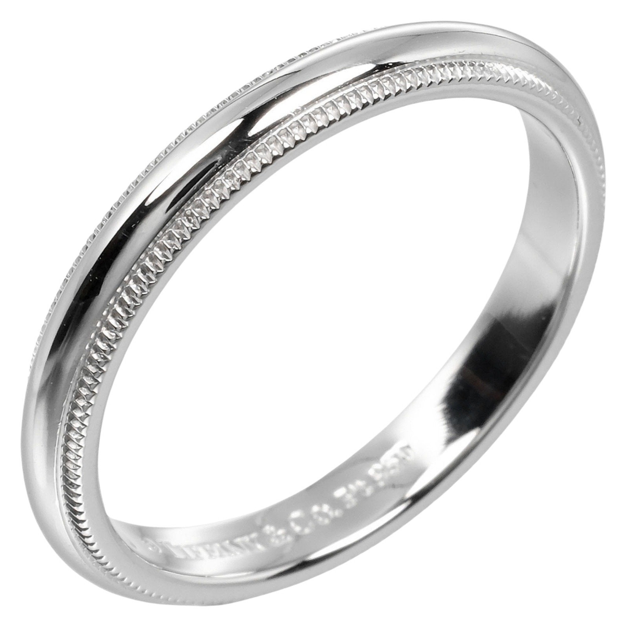 Tiffany Platinum Platinum 950 Band Ring (Pre-Owned)