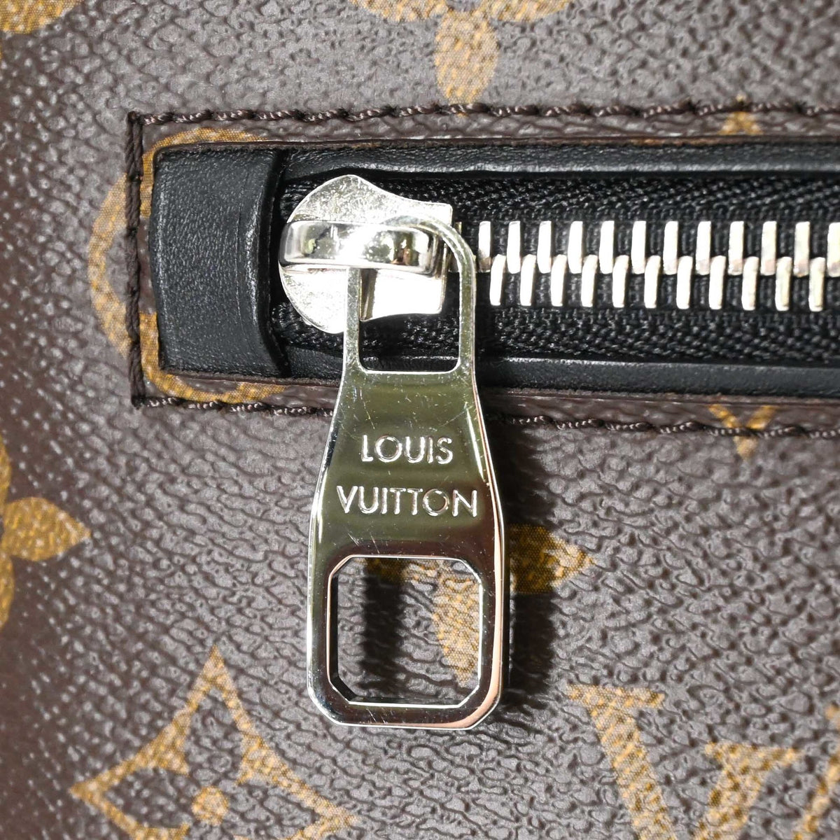 Louis Vuitton Black Brown Leather Backpack (Pre-Owned)