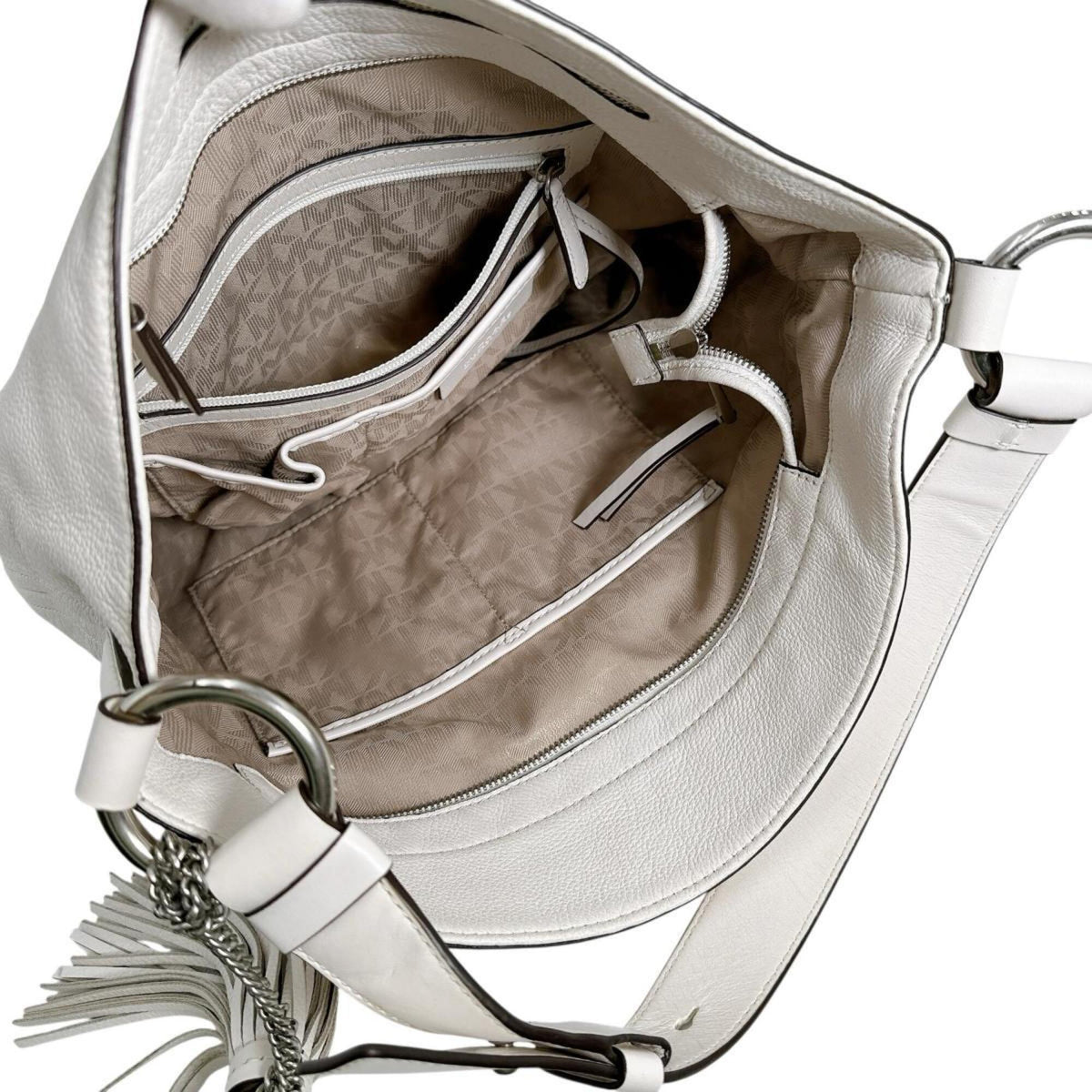 Michael Kors White Leather Handbag Tote Bag (Pre-Owned)