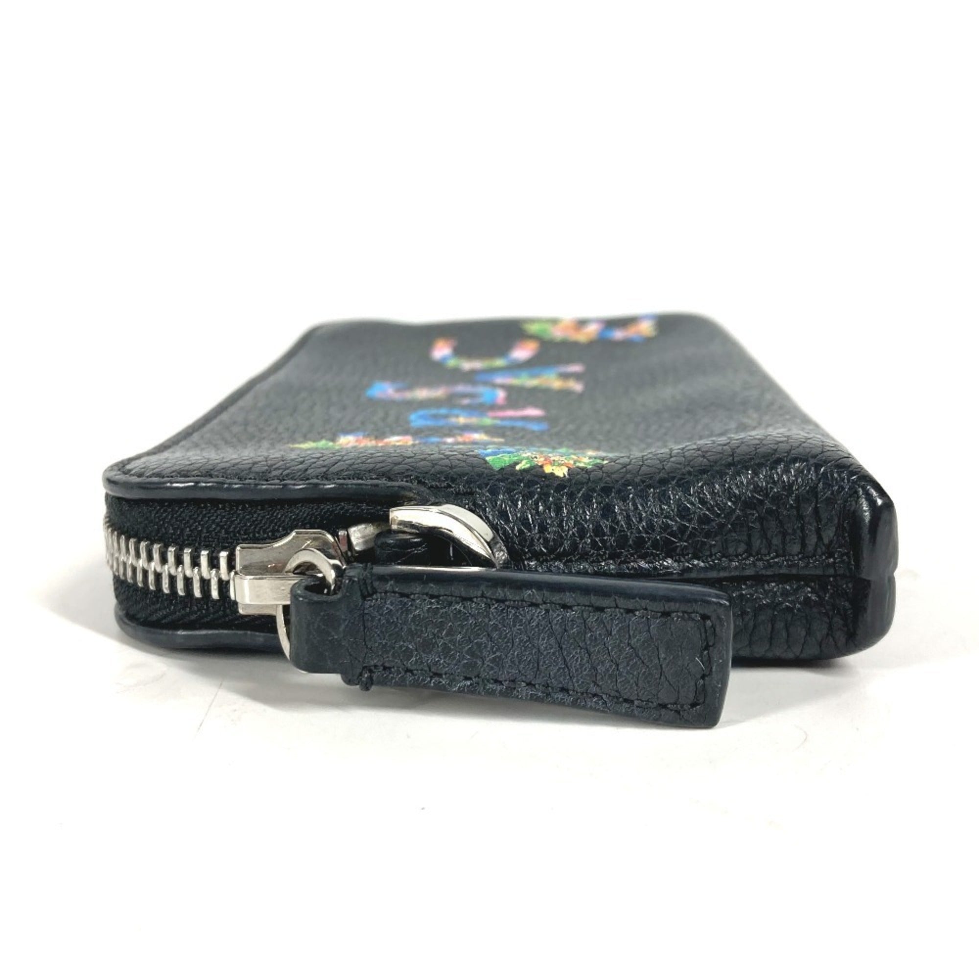 Versace Black Leather Coin Purse/Coin Case (Pre-Owned)