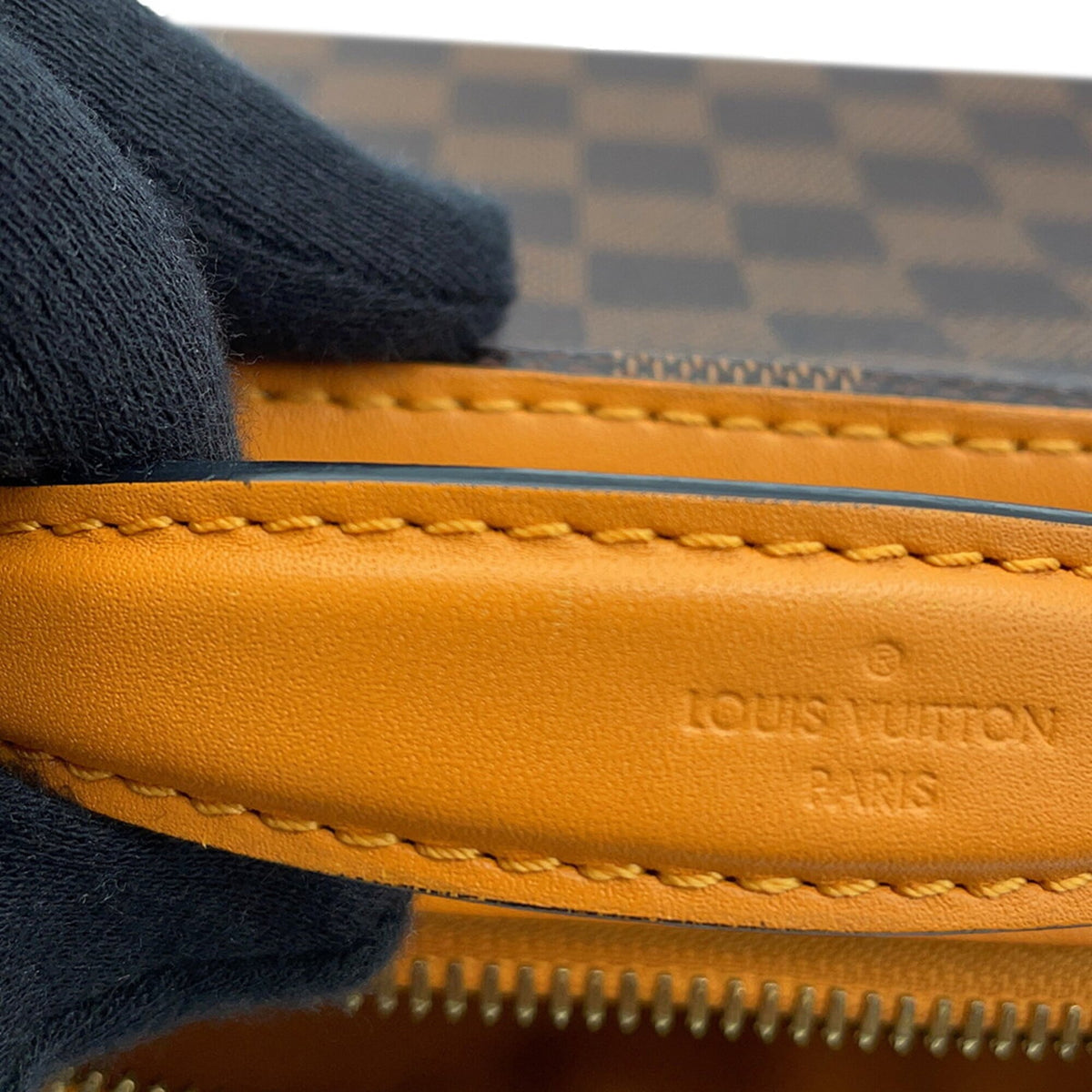 Louis Vuitton Brown Saffron Damier Canvas Handbag Pouch (Pre-Owned)