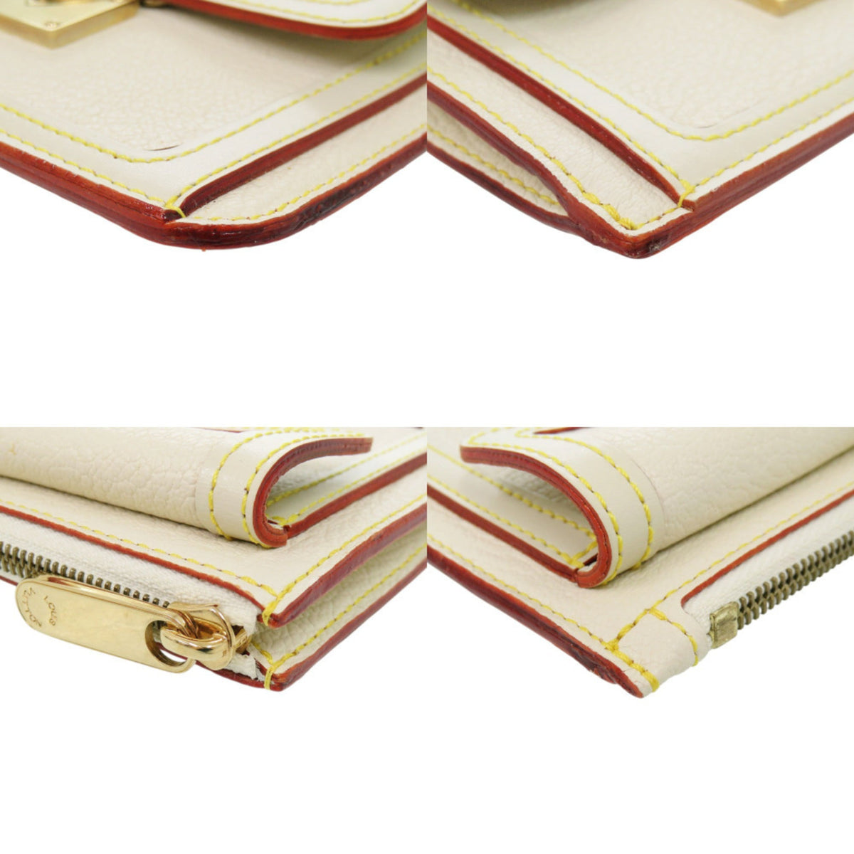 Louis Vuitton White Leather Clutch Bag (Pre-Owned)