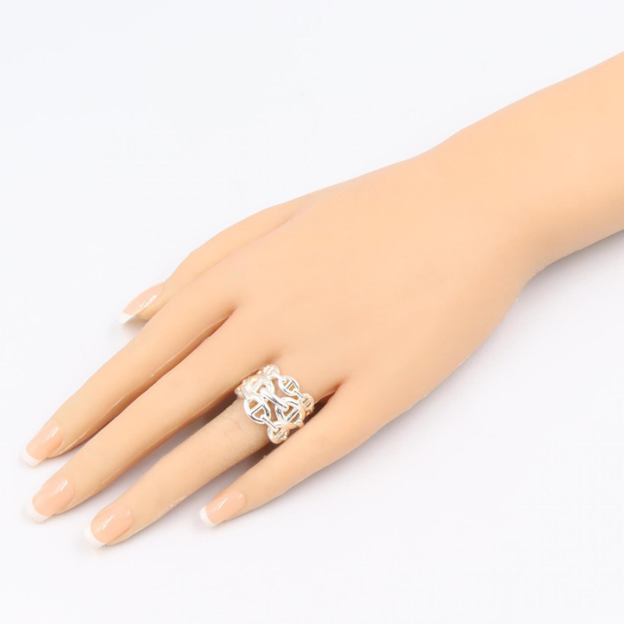 Hermes Silver Silver 925 Band Ring (Pre-Owned)