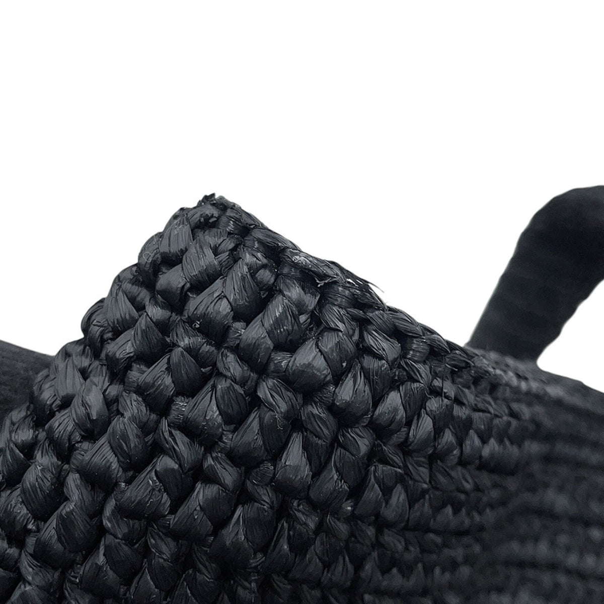 Yves Saint Laurent Black Raffia Handbag Tote Bag (Pre-Owned)