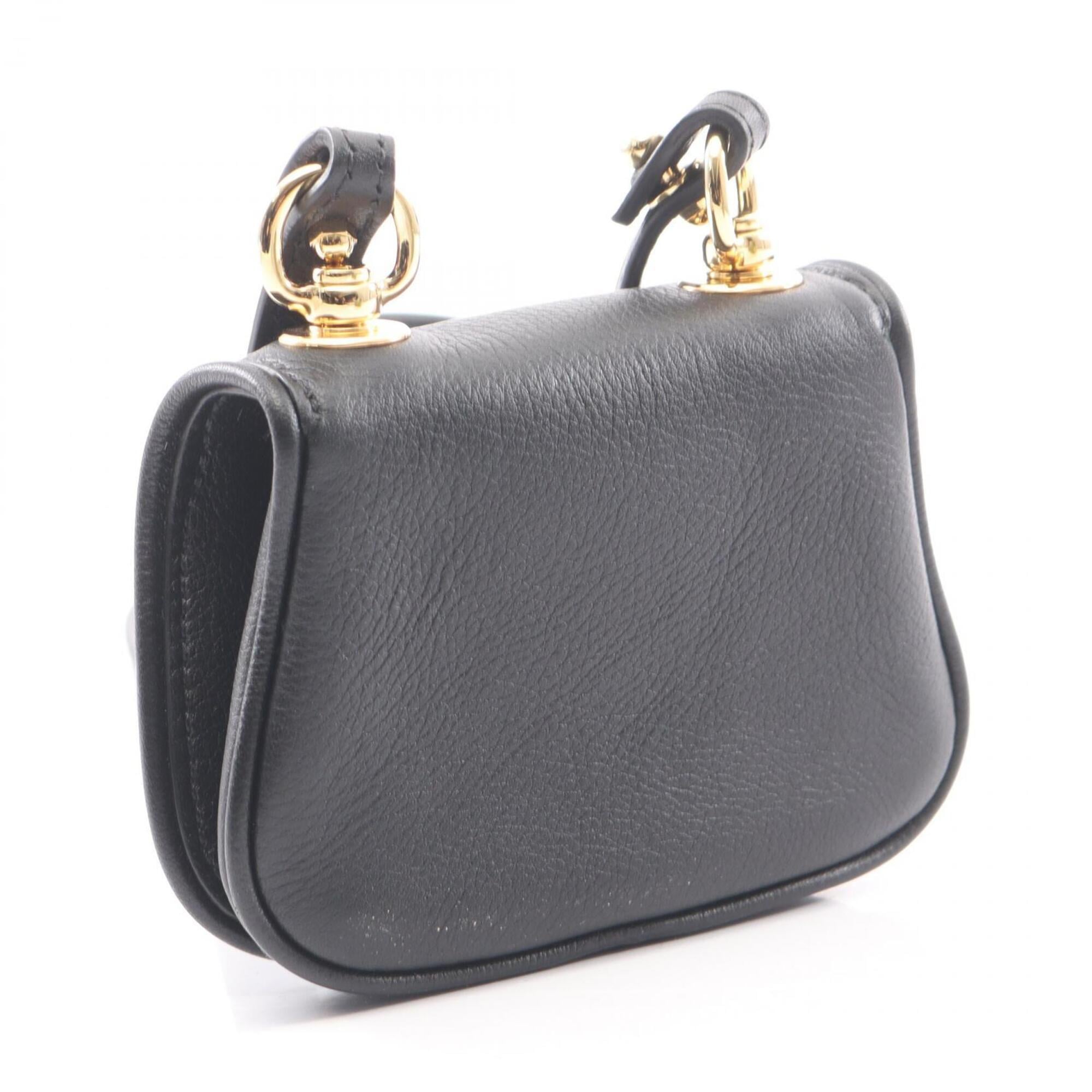 Gucci Black Leather Handbag Shoulder Bag (Pre-Owned)