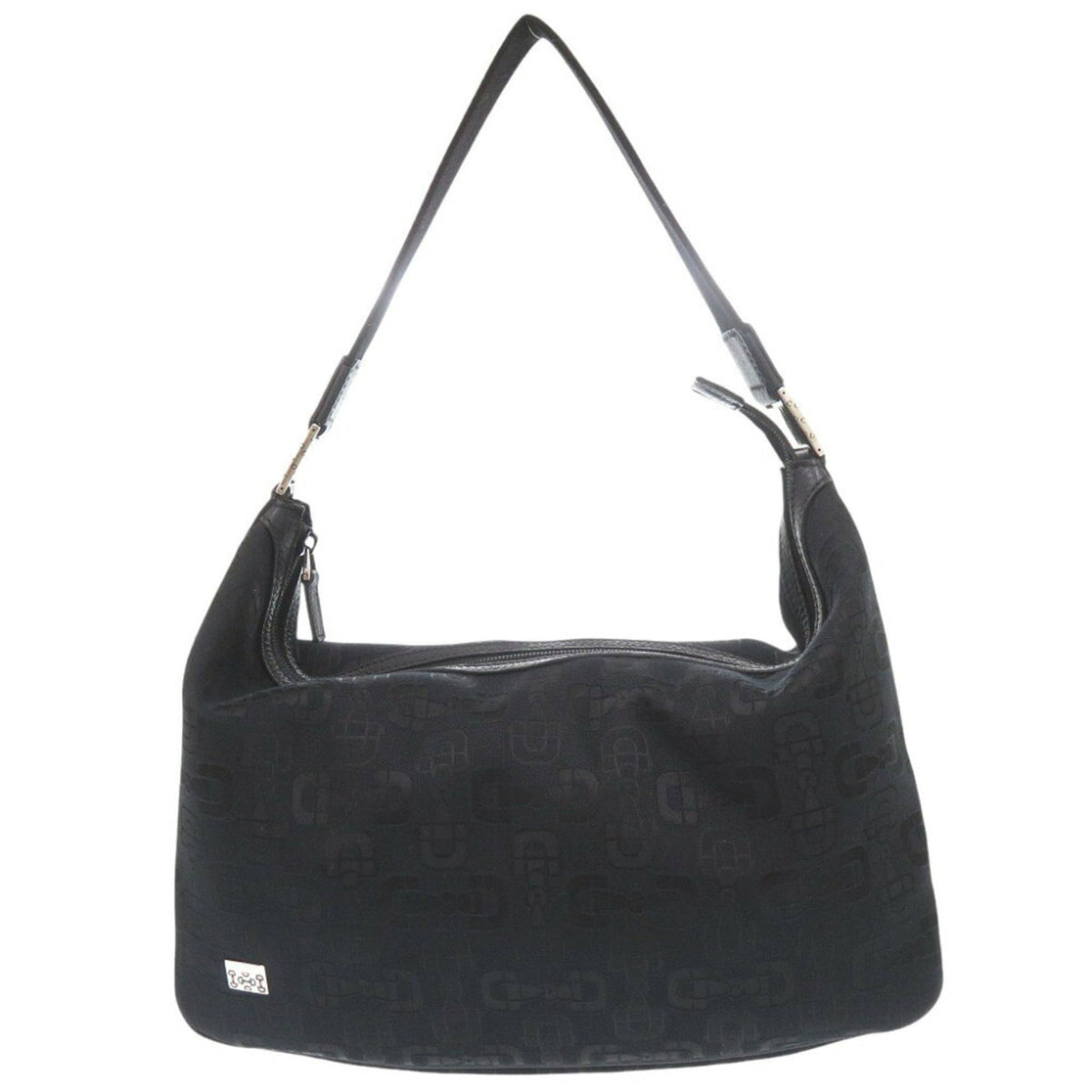 Gucci Horsebit Black Canvas Shoulder Bag (Pre-Owned)
