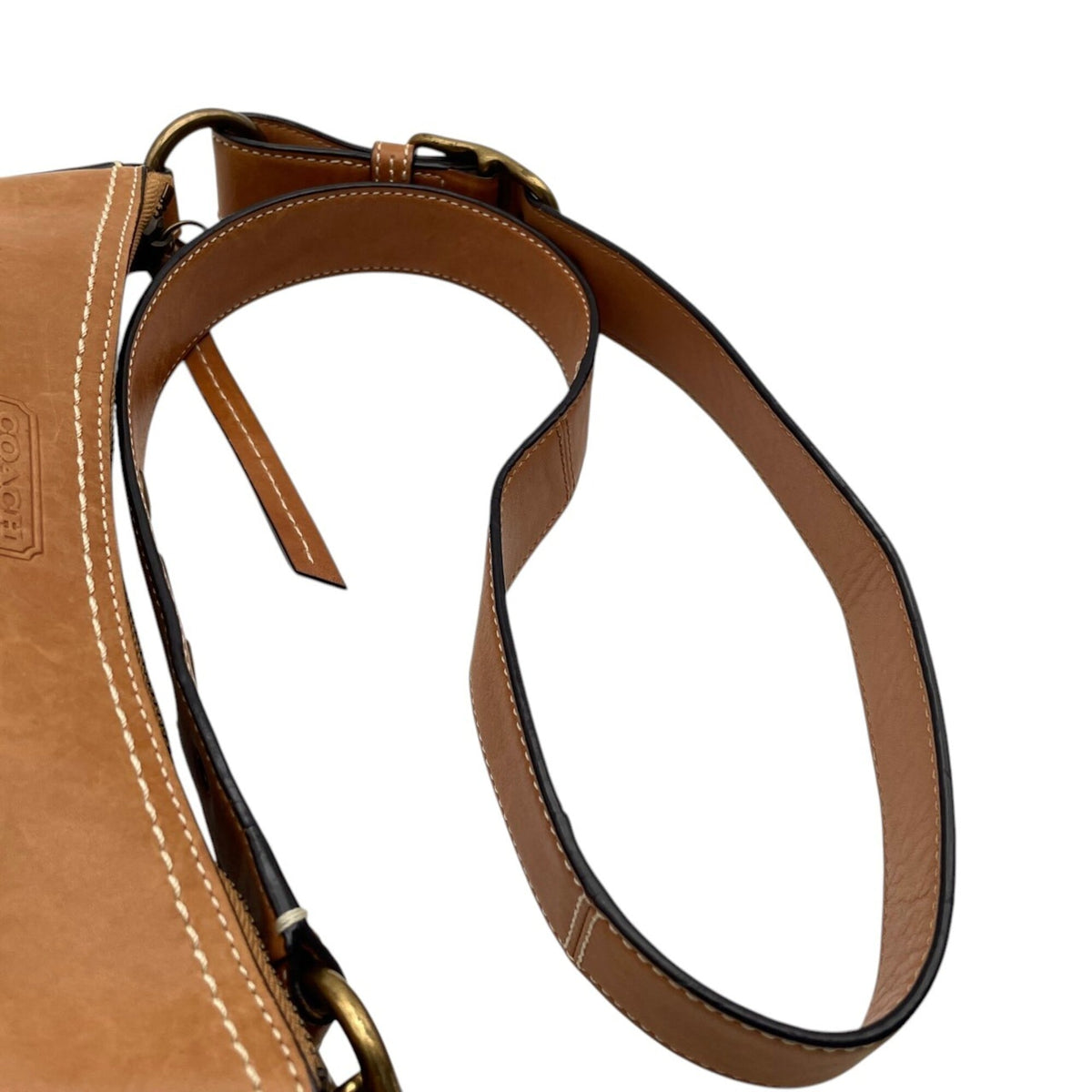 Coach Beige Light Brown Canvas Leather Shoulder Bag (Pre-Owned)