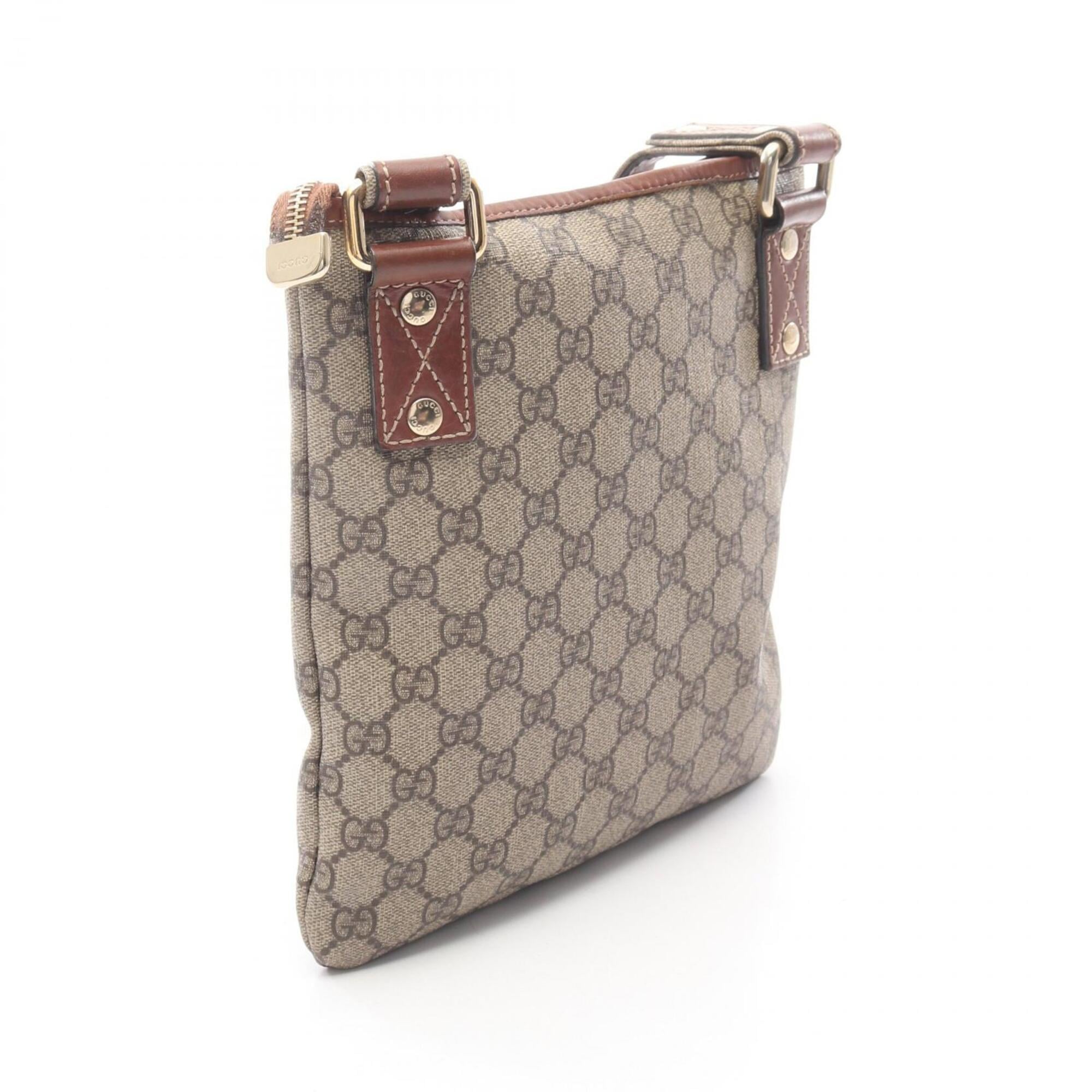 Gucci Beige Brown Pvc Leather Handbag Shoulder Bag (Pre-Owned)