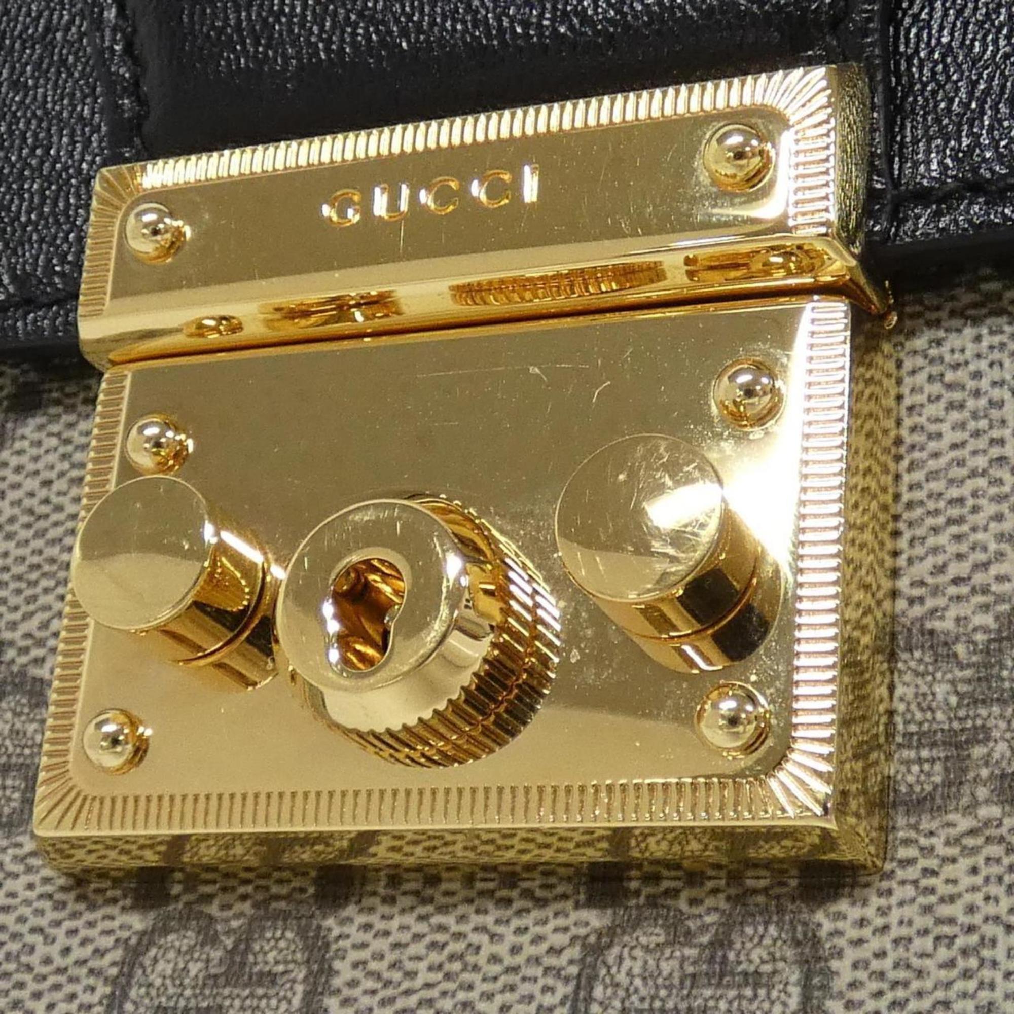 Gucci Beige Black Brown Gg Supreme Shoulder Bag (Pre-Owned)