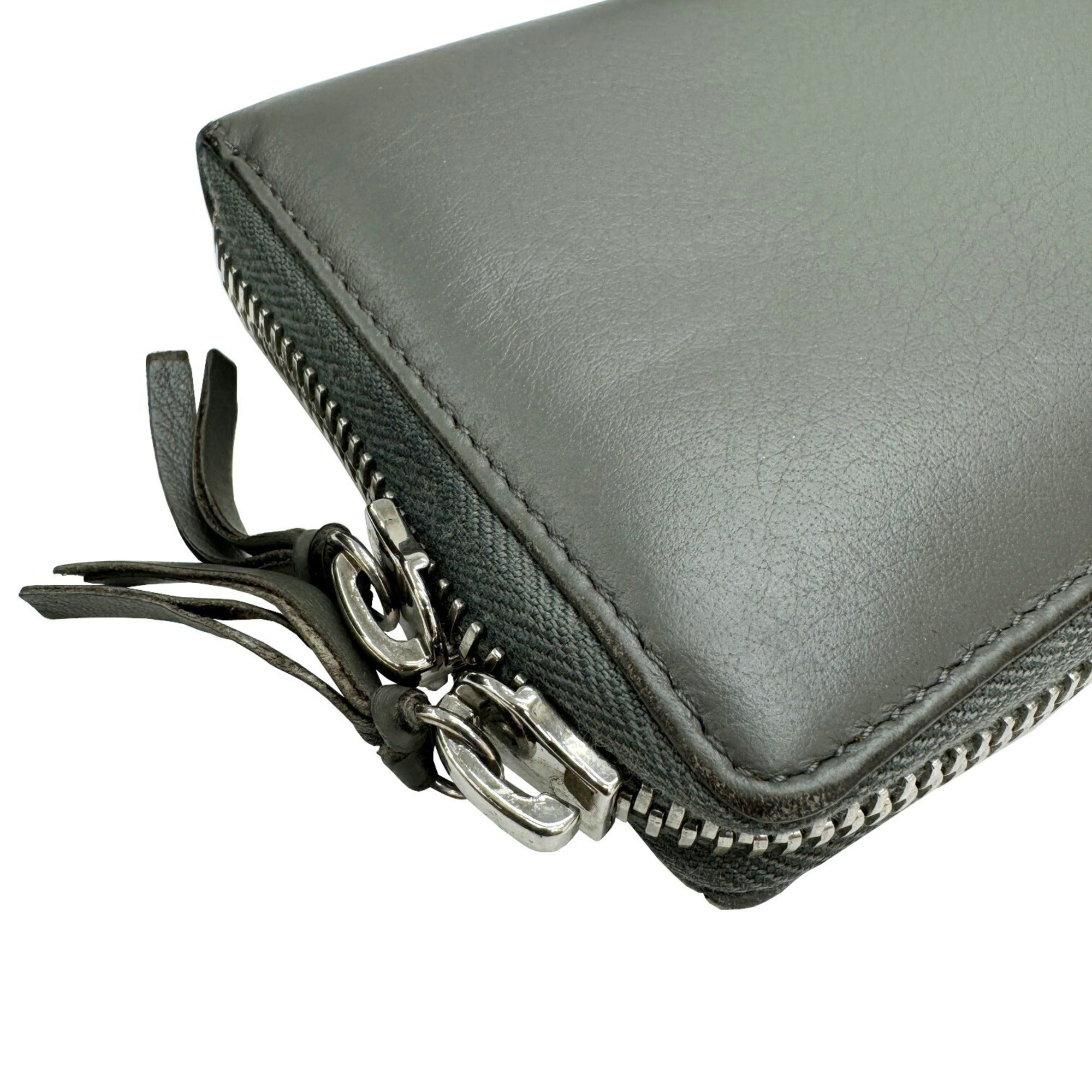 Balenciaga Gray Leather Long Wallet (Bi-Fold) (Pre-Owned)