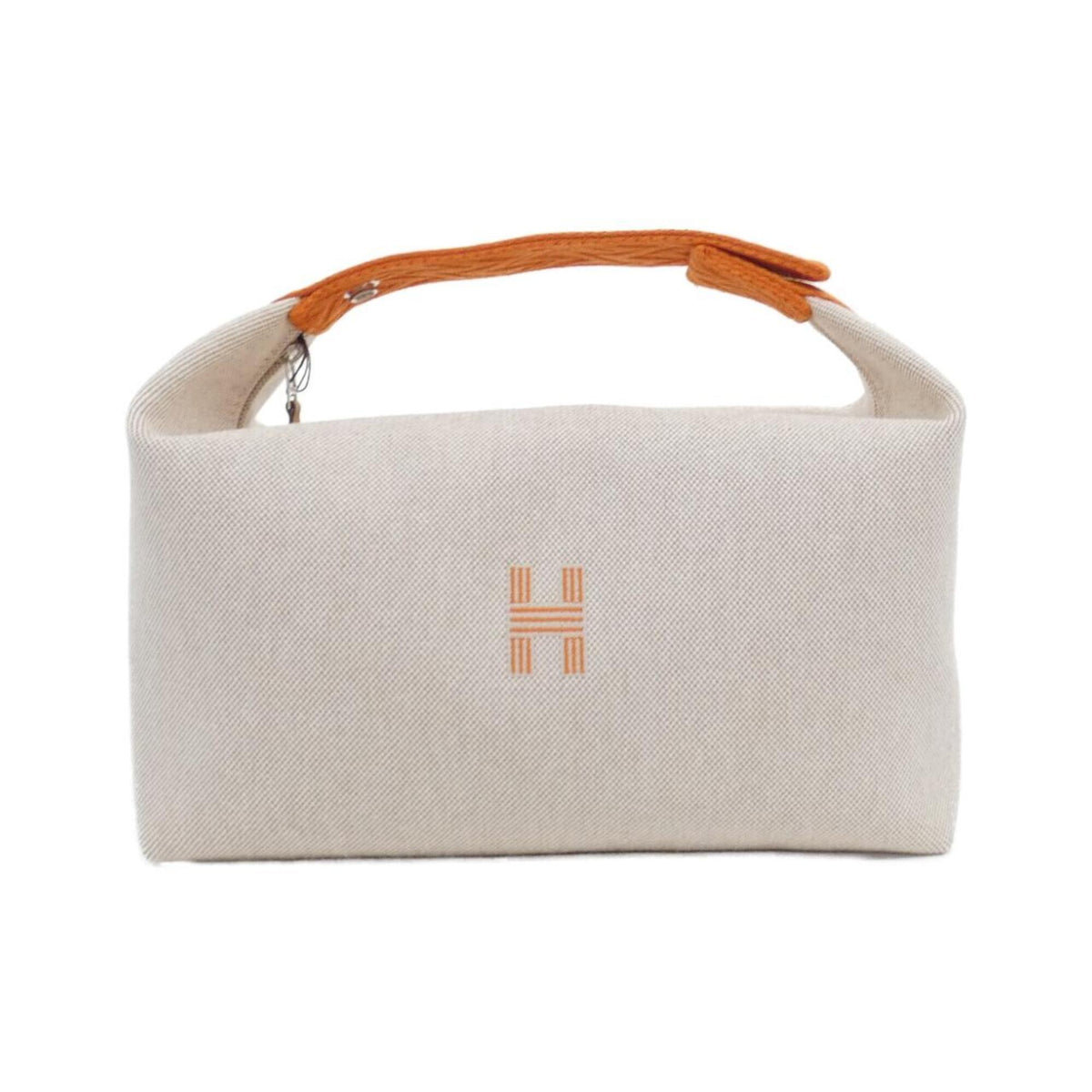 Hermes Beige Orange Canvas Handbag Pouch (Pre-Owned)