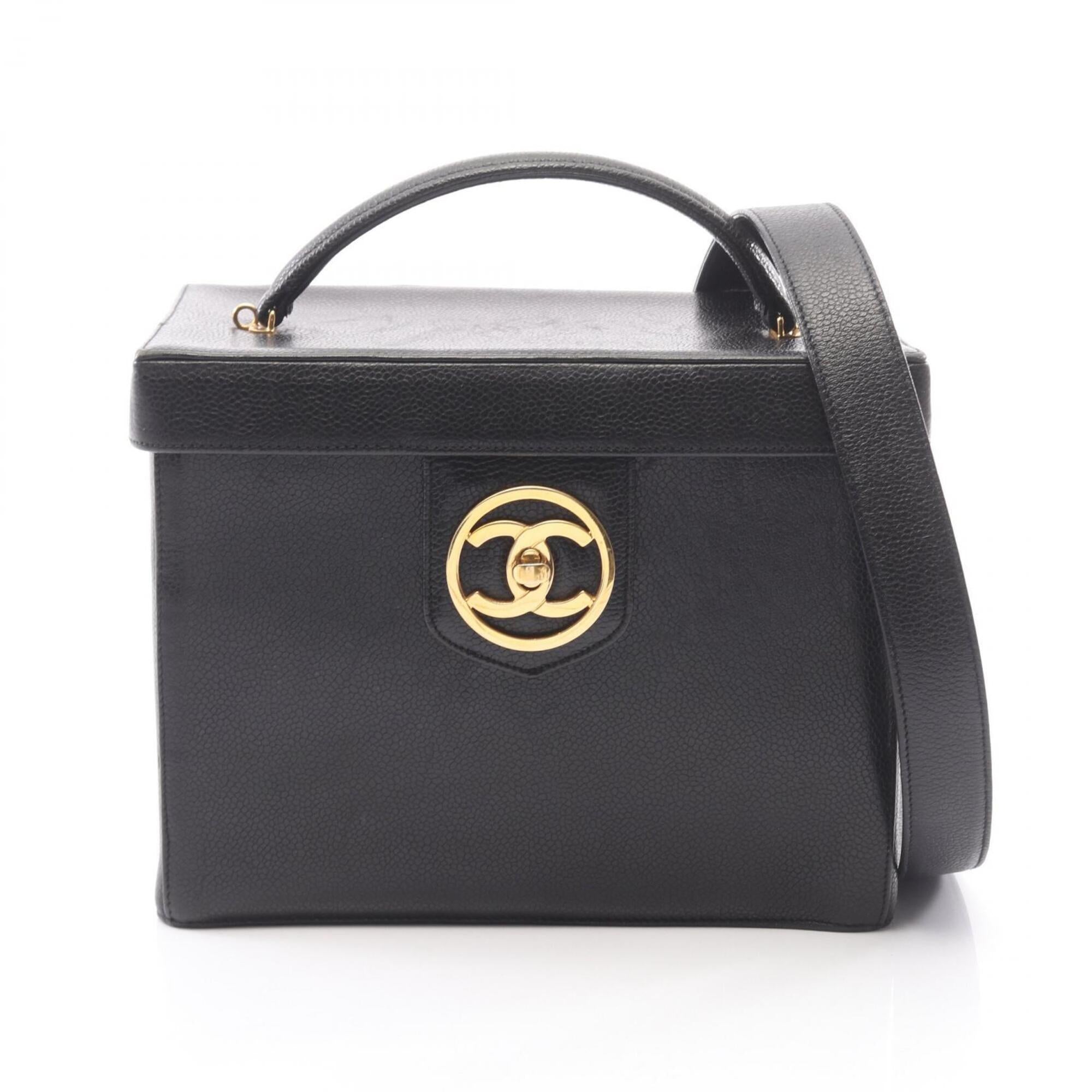 Chanel Black Grained Calfskin Handbag (Pre-Owned)