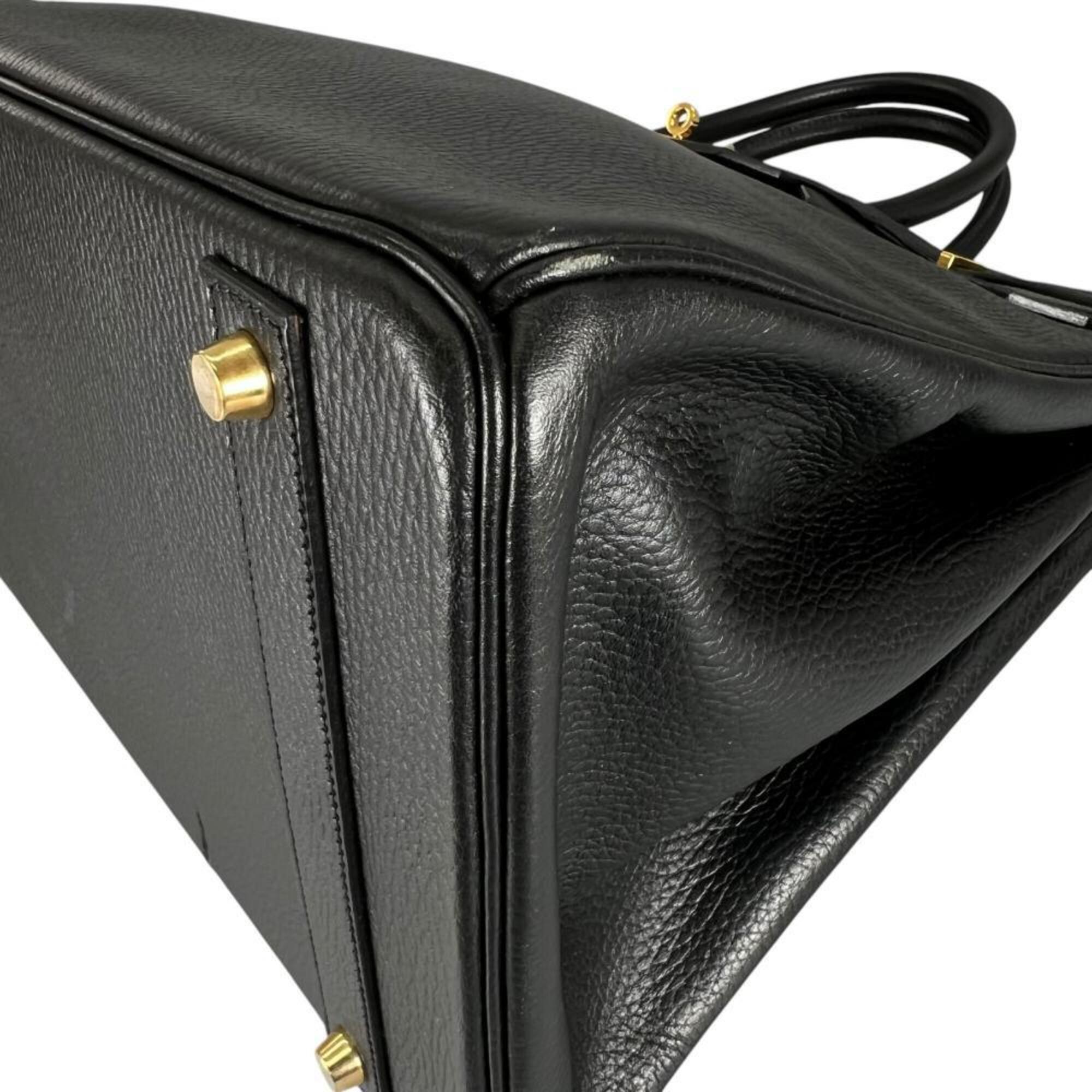 Hermes Black Leather Handbag (Pre-Owned)