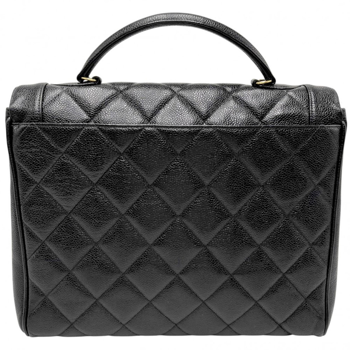 Chanel Black Grained Calfskin Handbag (Pre-Owned)