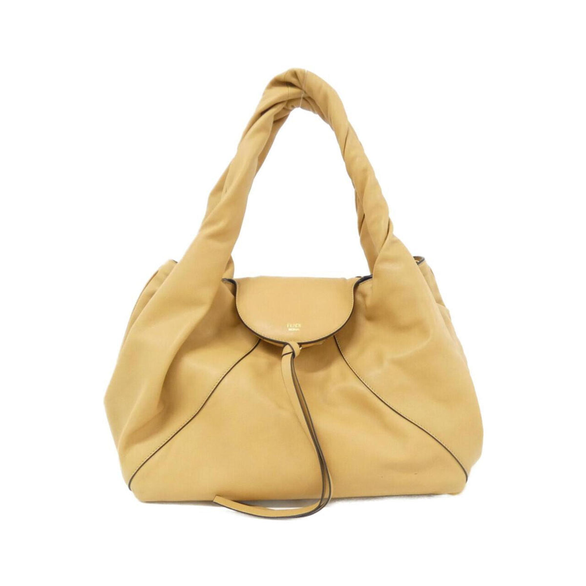 Fendi Beige Leather Shoulder Bag (Pre-Owned)