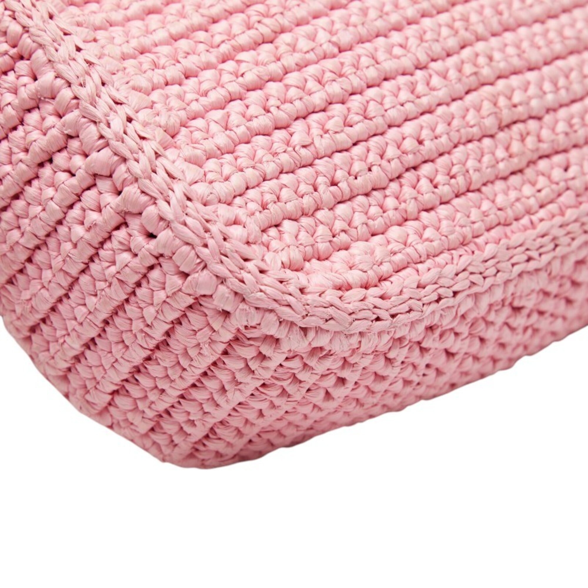 Prada Pink Raffia Leather Shoulder Bag (Pre-Owned)