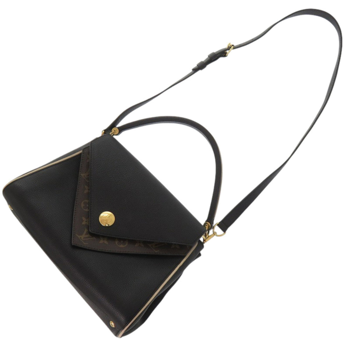 Louis Vuitton Brown Noir Leather Monogram Handbag Shoulder Bag (Pre-Owned)