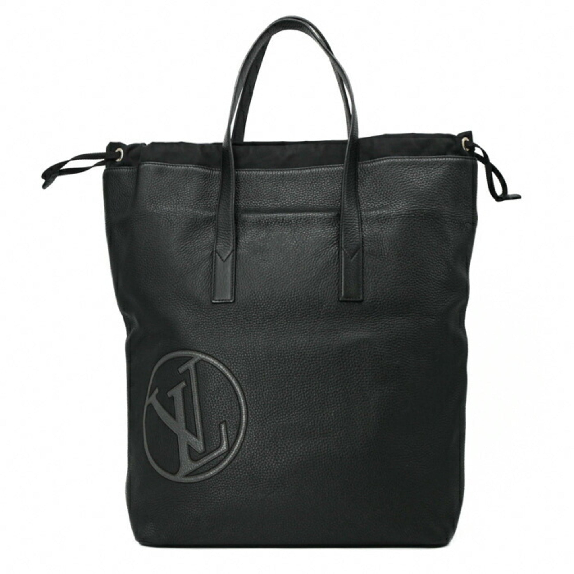 Louis Vuitton Black Leather Pouch Tote Bag (Pre-Owned)