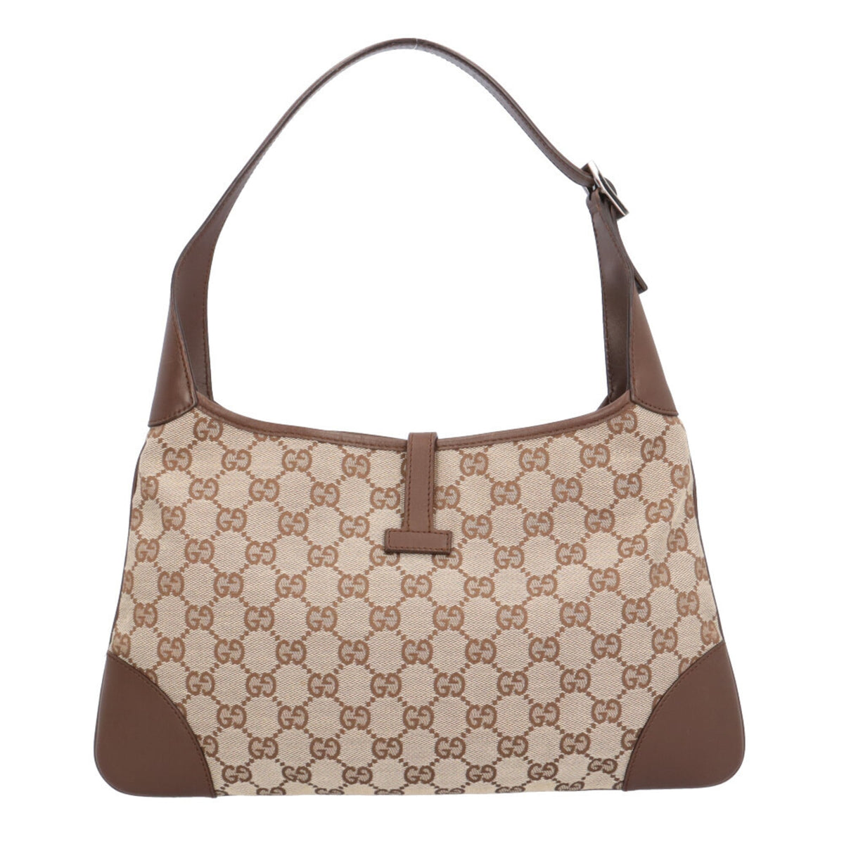 Gucci Beige Dark Brown Gg Canvas Handbag (Pre-Owned)
