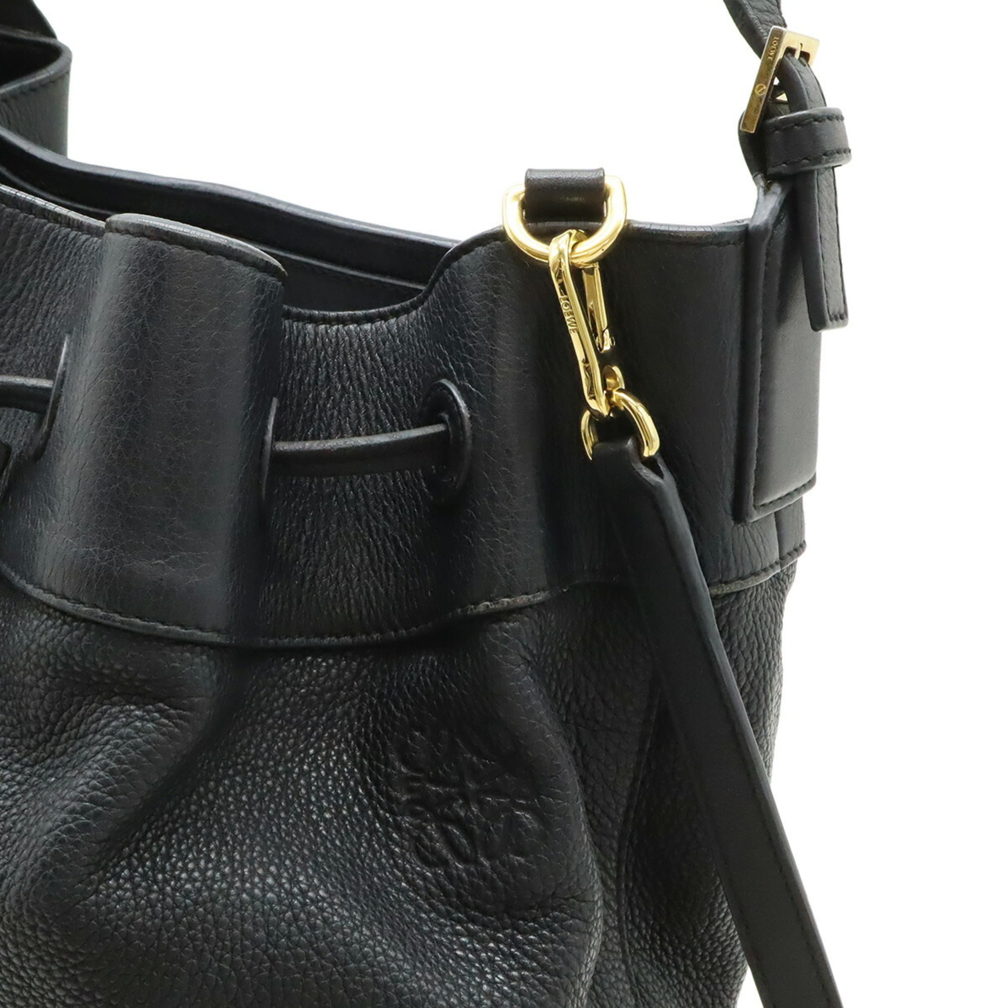 Loewe Black Leather Handbag Shoulder Bag (Pre-Owned)