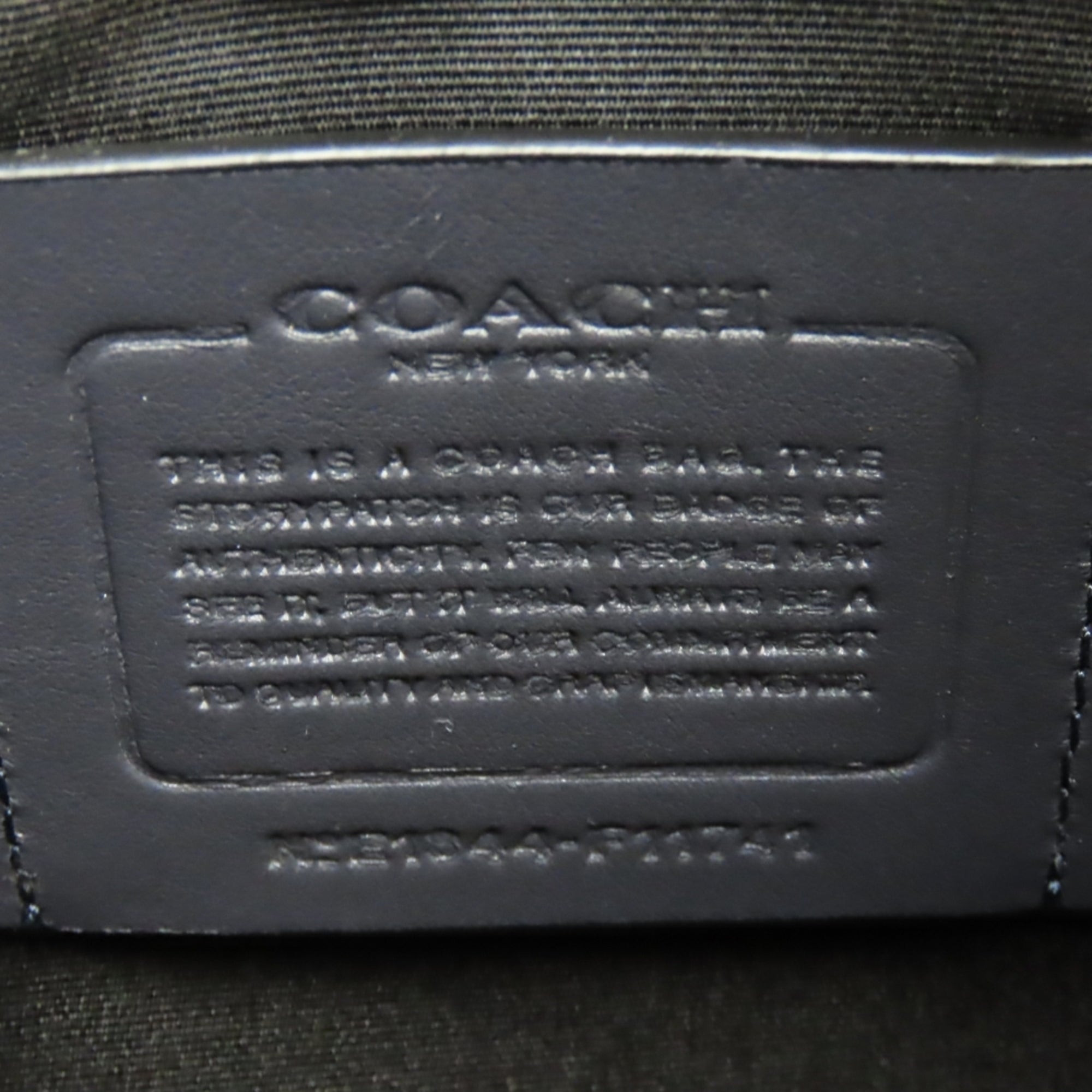 Coach Signature Black Gray Navy Leather Shoulder Bag (Pre-Owned)