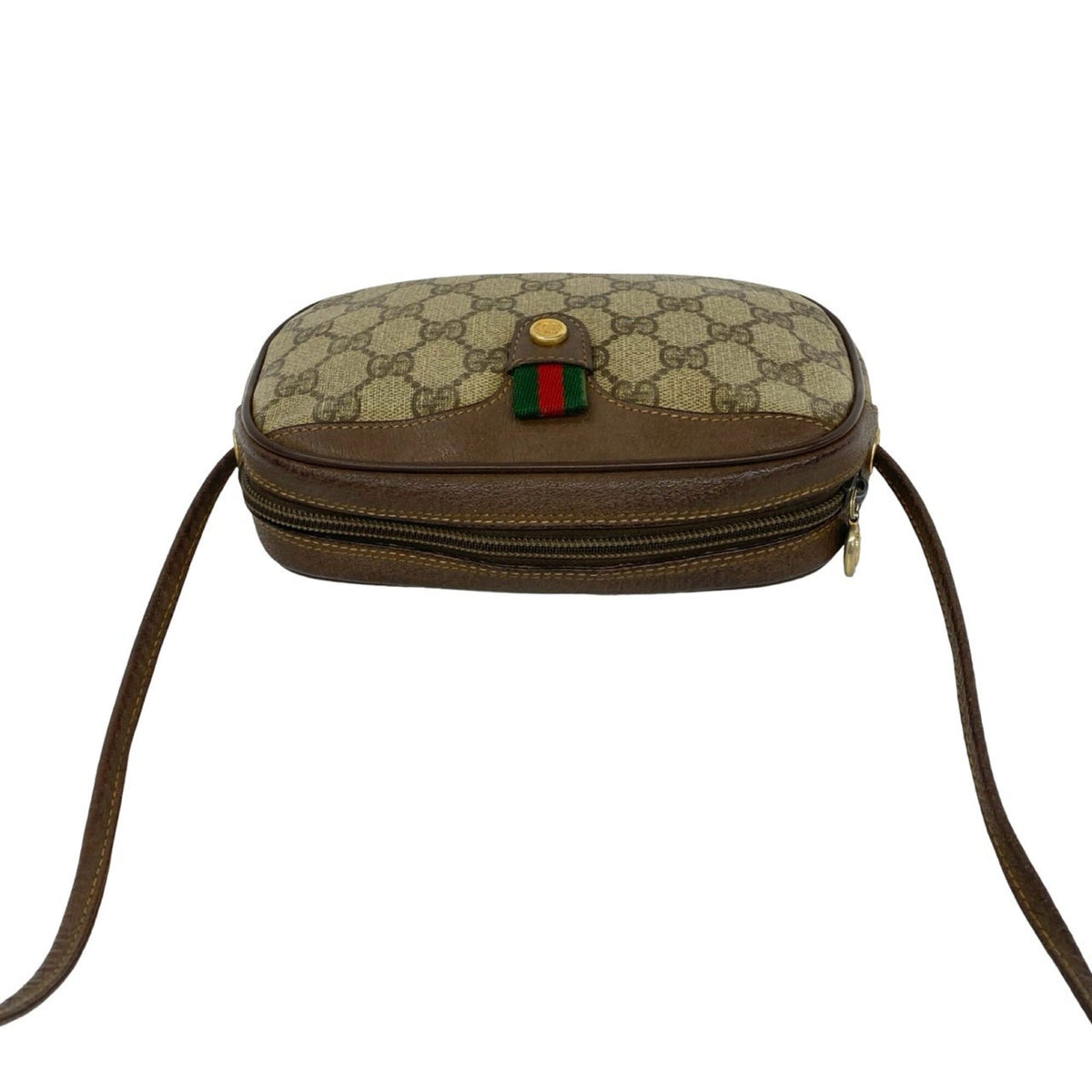 Gucci Brown Green Red Color Leather Pvc Pochette Shoulder Bag (Pre-Owned)