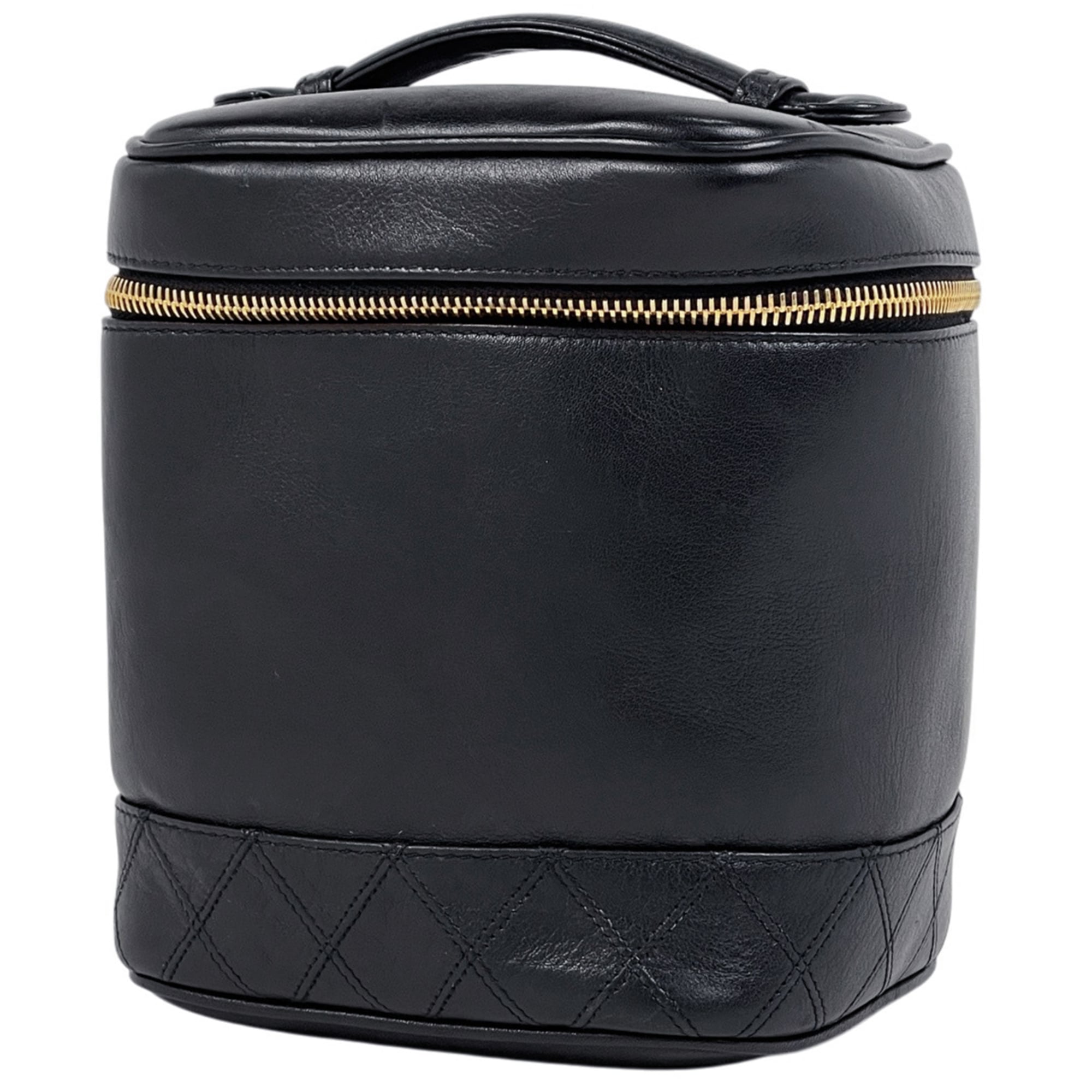 Chanel Black Leather Pouch Vanity Bag (Pre-Owned)