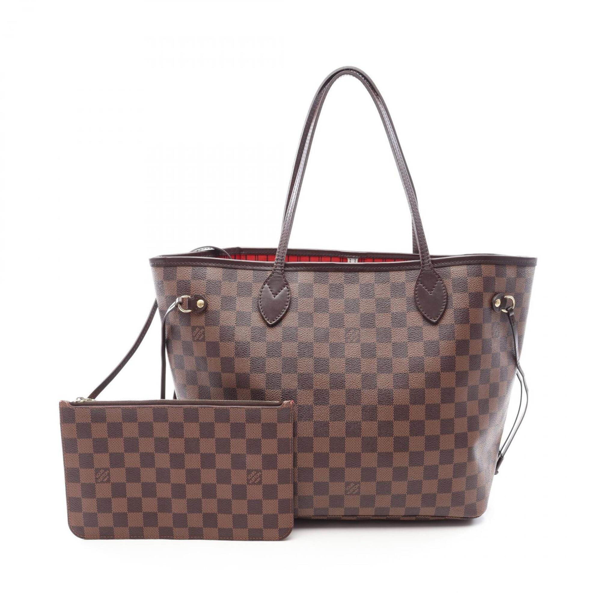 Louis Vuitton Brown Ebene Coated Canvas Leather Handbag Pouch Tote Bag (Pre-Owned)