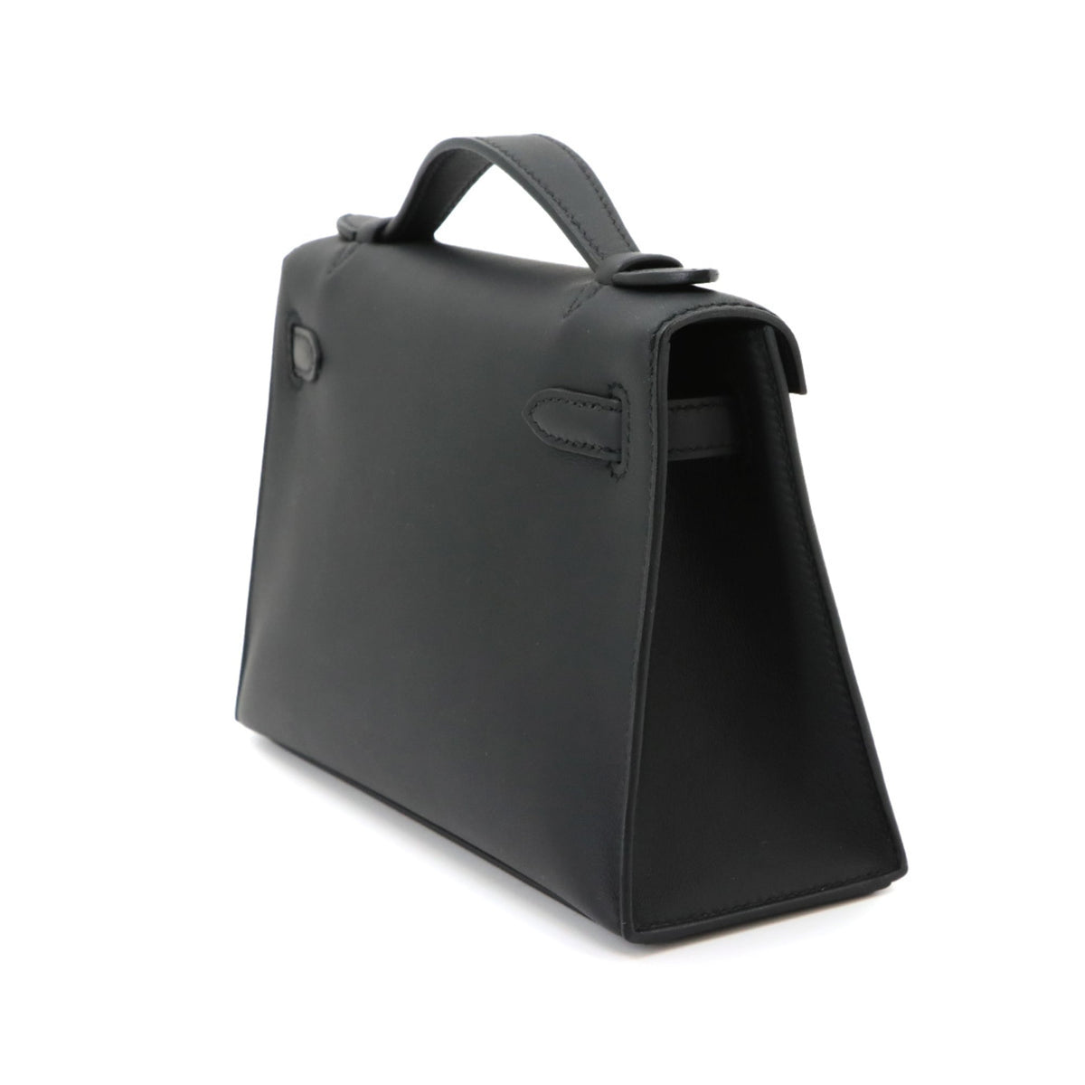 Hermes Kelly Black Swift Leather Handbag (Pre-Owned)