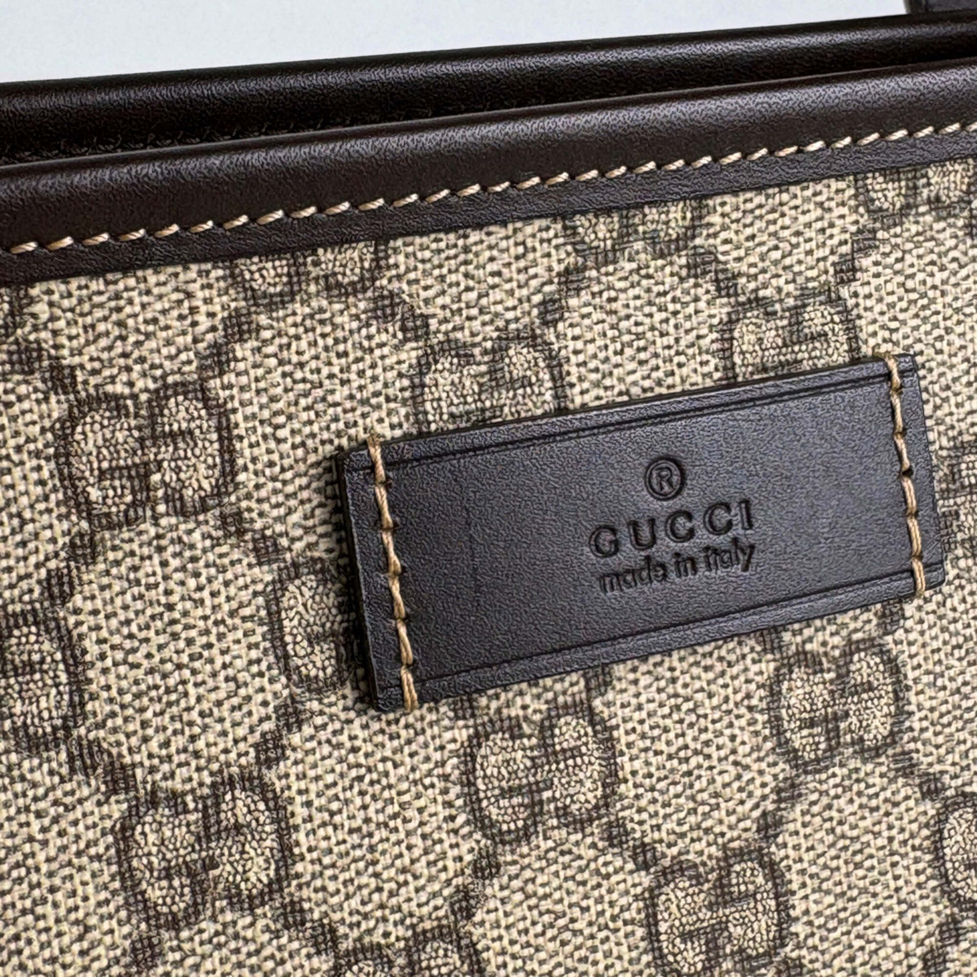 Gucci Brown Coated Canvas Tote Bag (Pre-Owned)