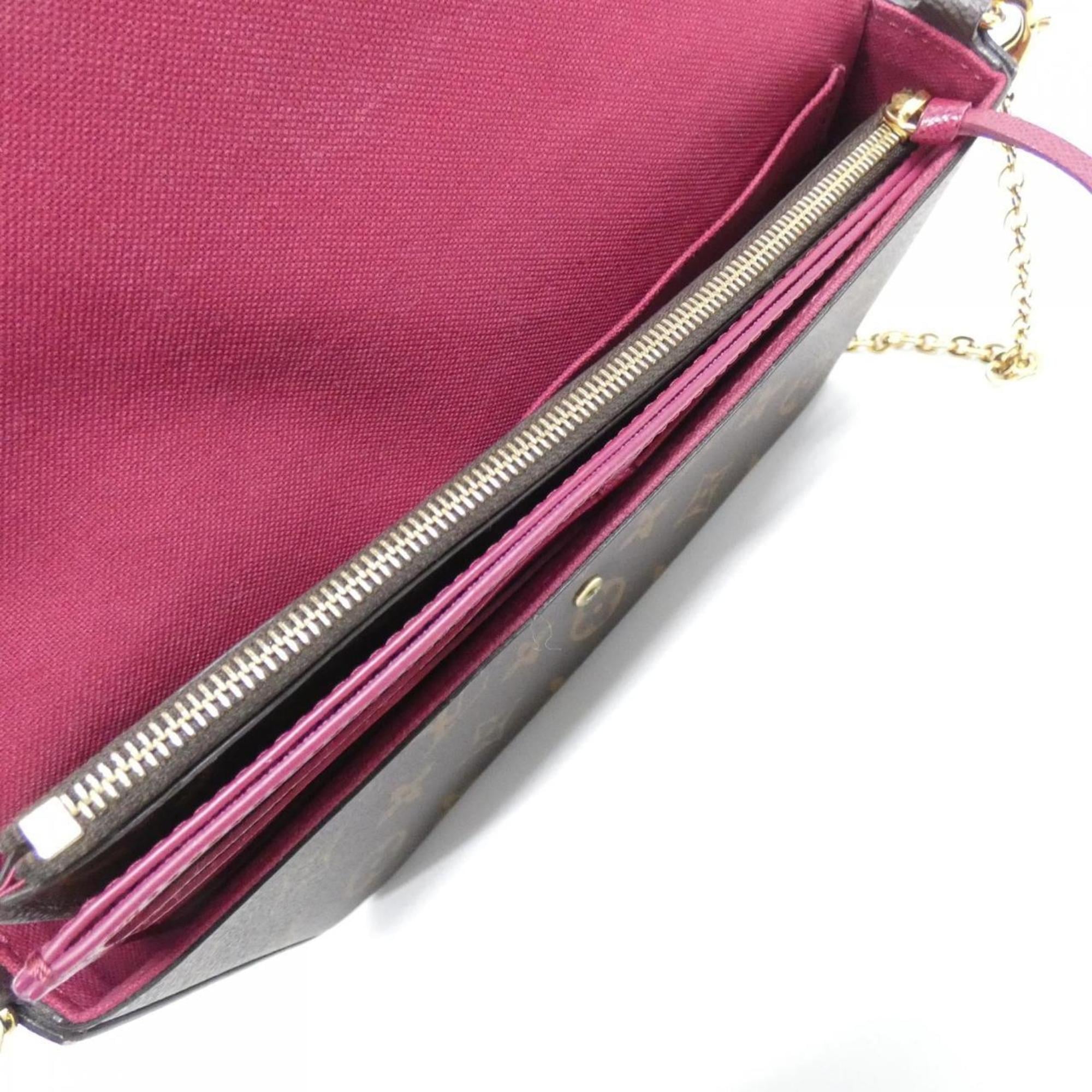 Louis Vuitton Monogram Marron Coated Canvas Pochette Shoulder Bag (Pre-Owned)