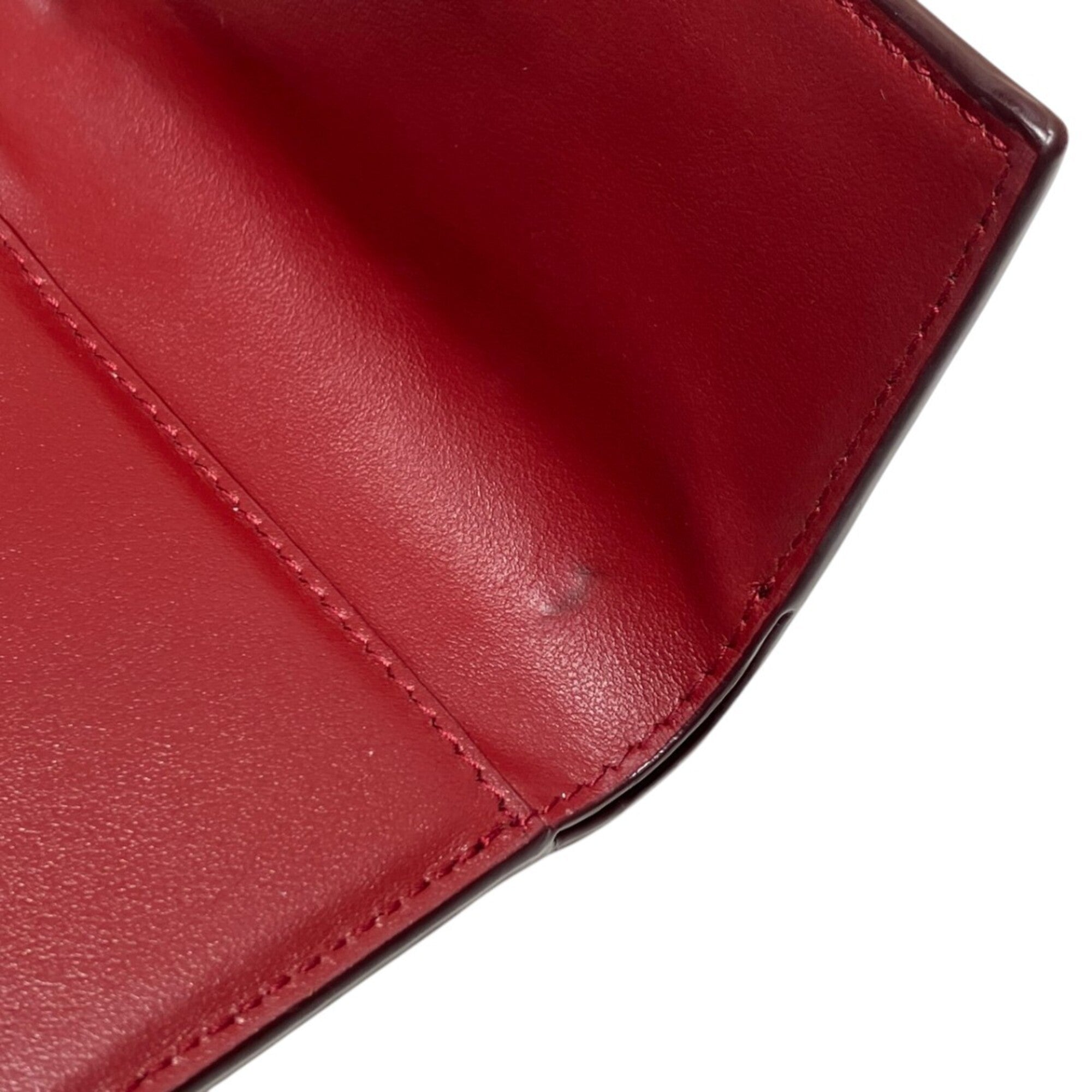Bottega Veneta Bordeaux Leather Wallet (Tri-Fold) (Pre-Owned)