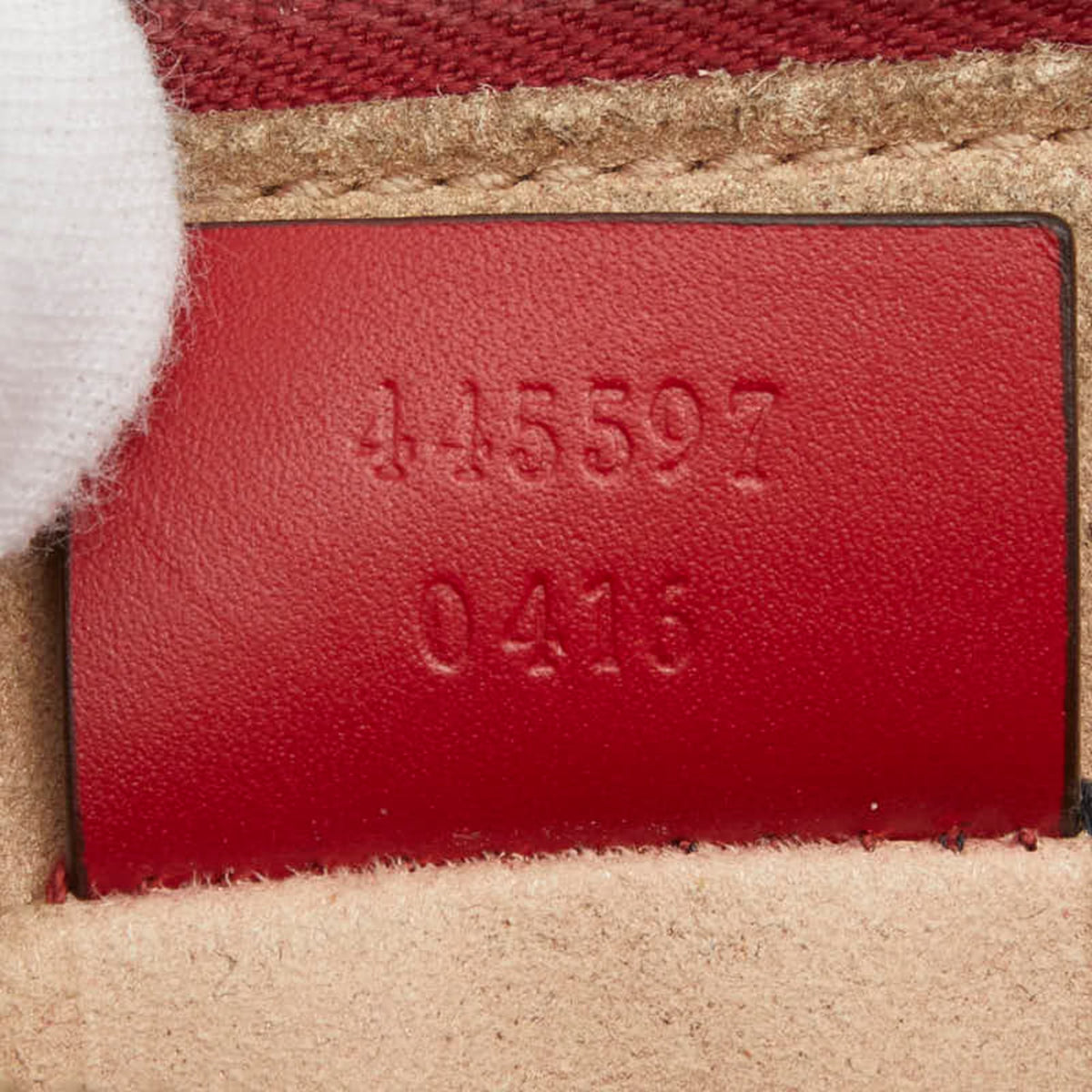 Gucci Black Red Color Leather Clutch Bag Pouch (Pre-Owned)