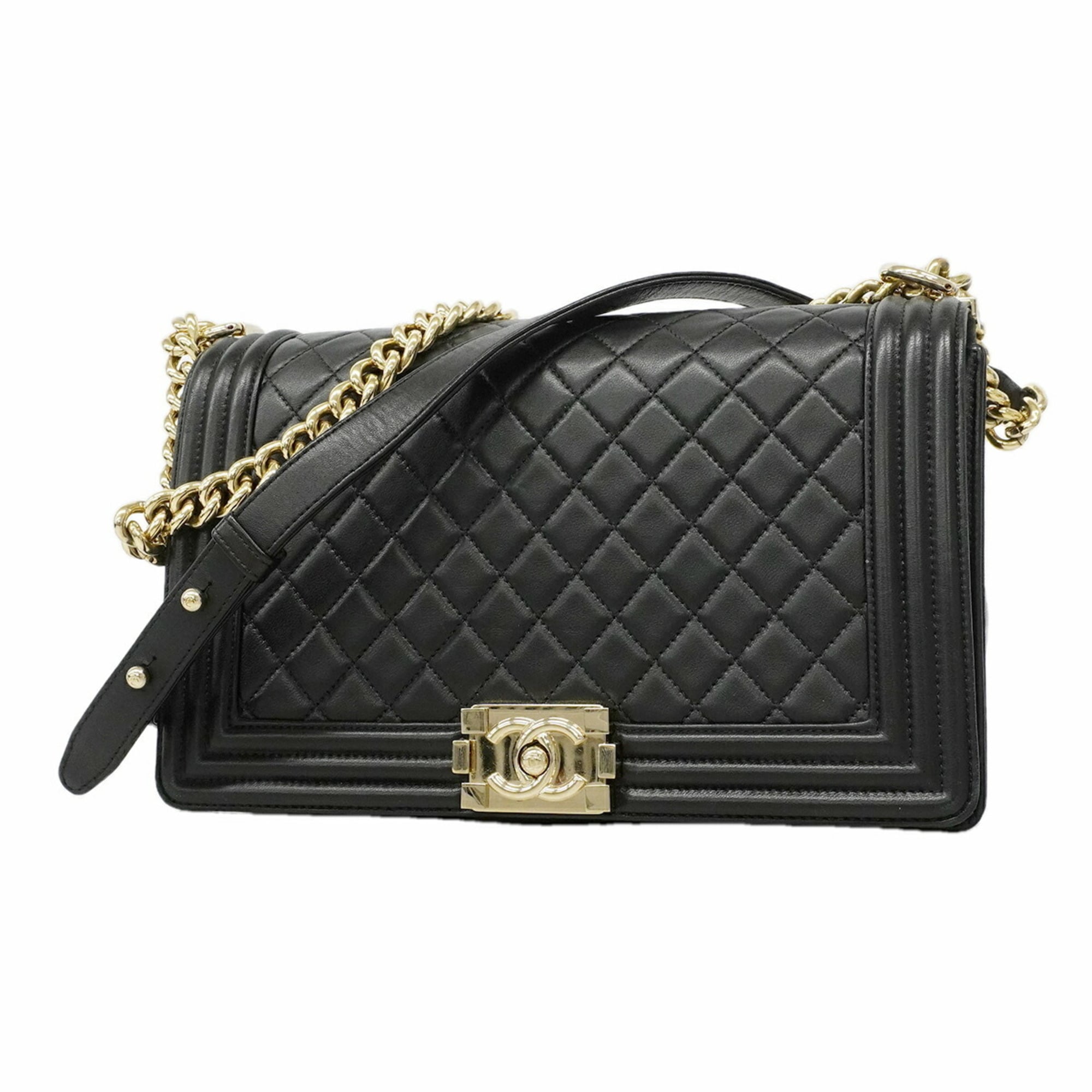 Chanel Black Leather Shoulder Bag (Pre-Owned)
