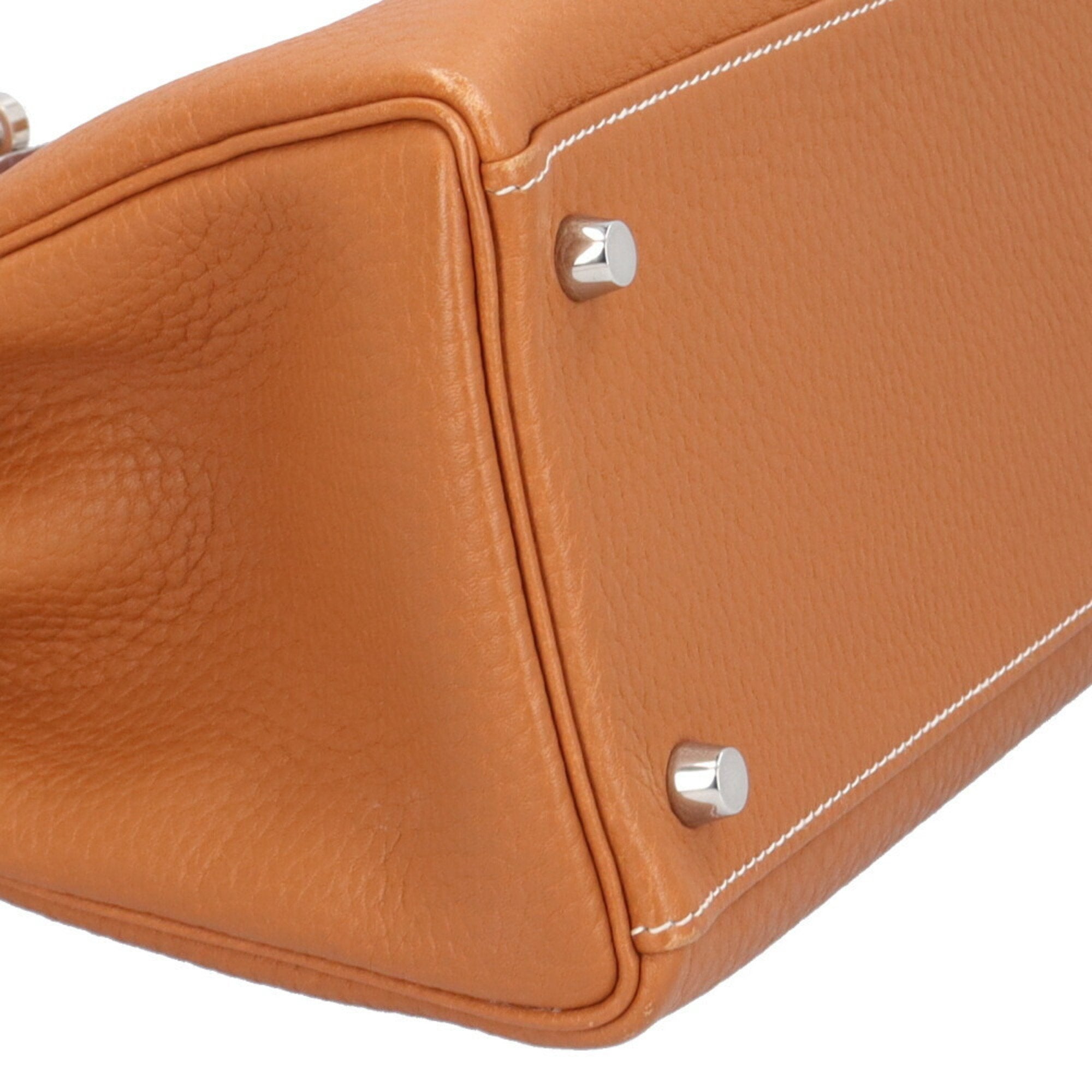 Hermes Kelly Brown Gold Taurillon Clemence Leather Shoulder Bag (Pre-Owned)