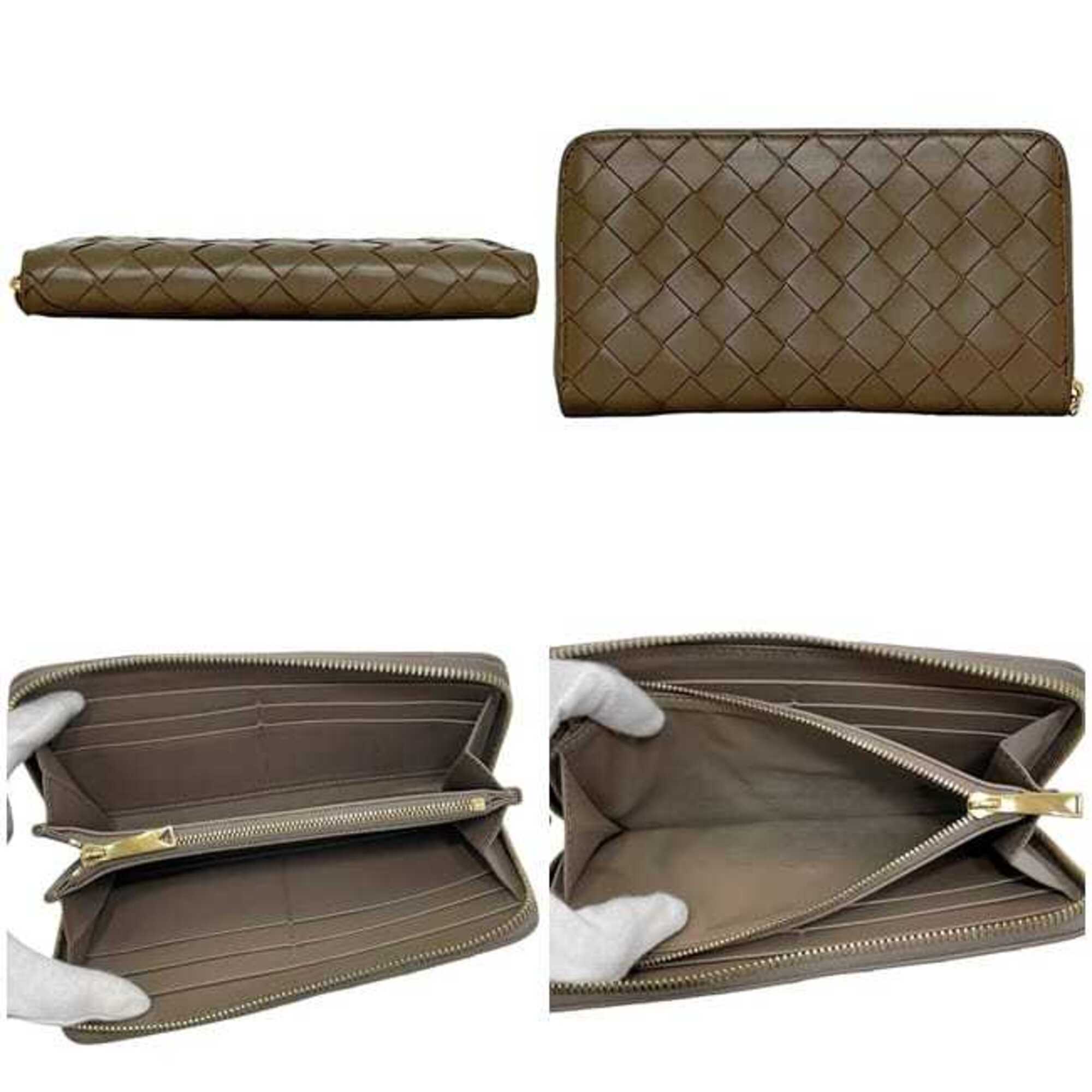 Bottega Veneta Beige Intrecciato Long Wallet (Bi-Fold) (Pre-Owned)