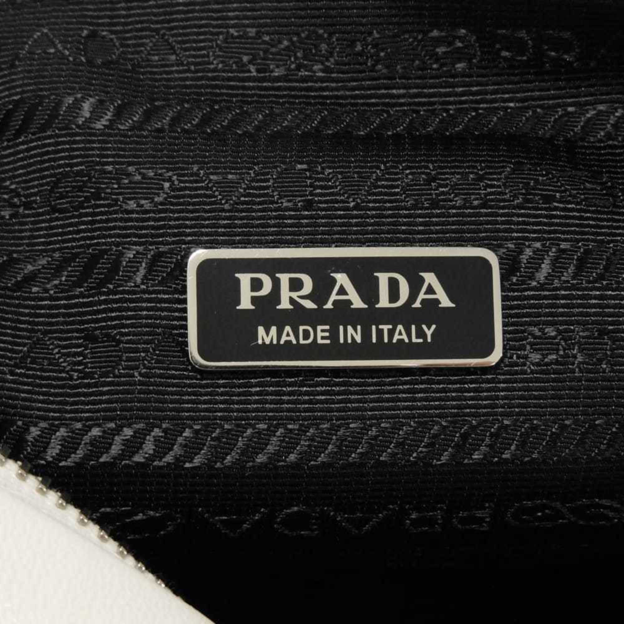 Prada Bianco White Leather Shoulder Bag (Pre-Owned)