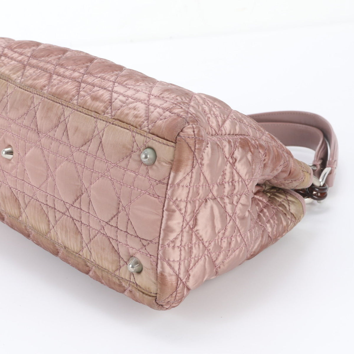 Christian Dior Pink Leather Nylon Handbag Tote Bag (Pre-Owned)