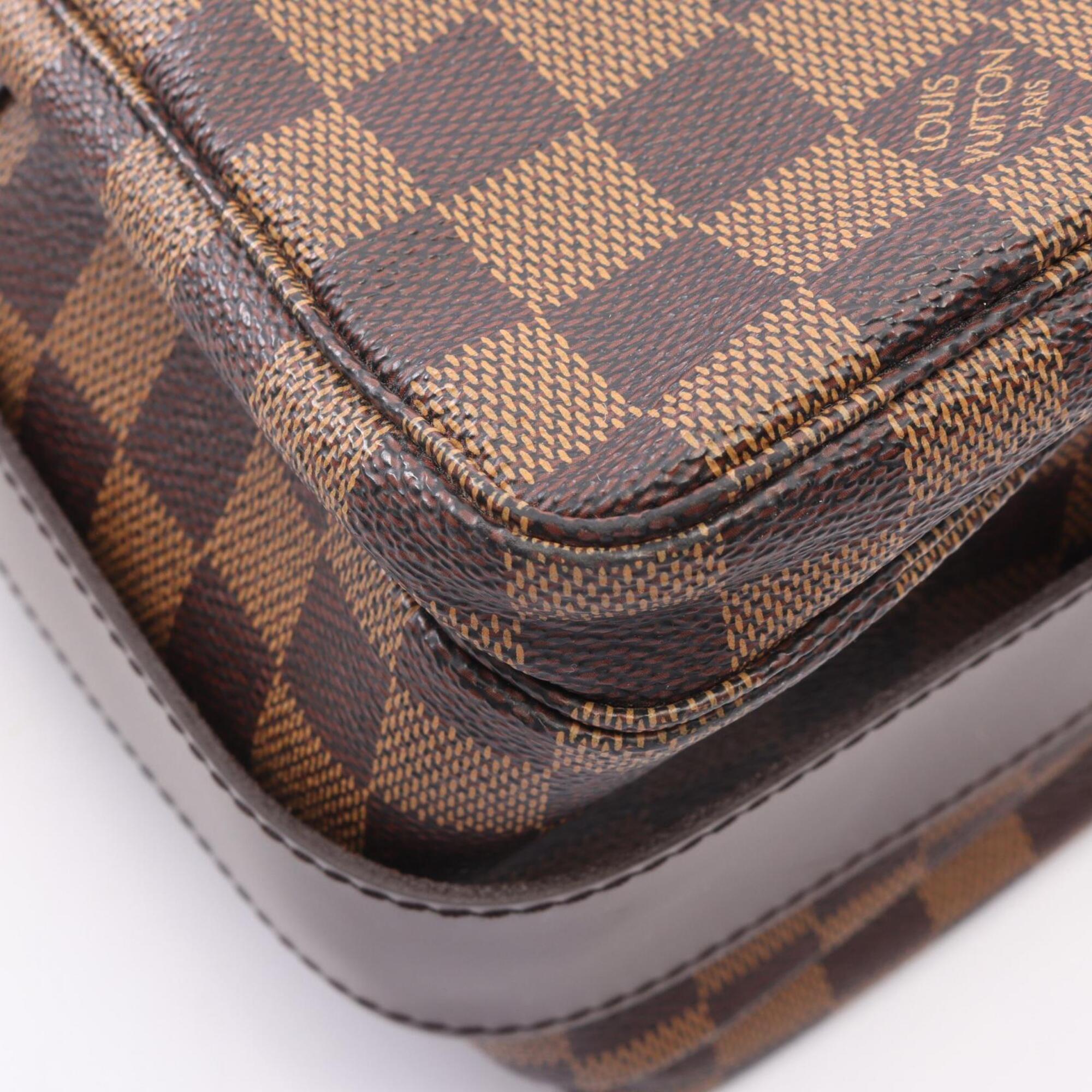Louis Vuitton Brown Coated Canvas Leather Handbag Shoulder Bag (Pre-Owned)