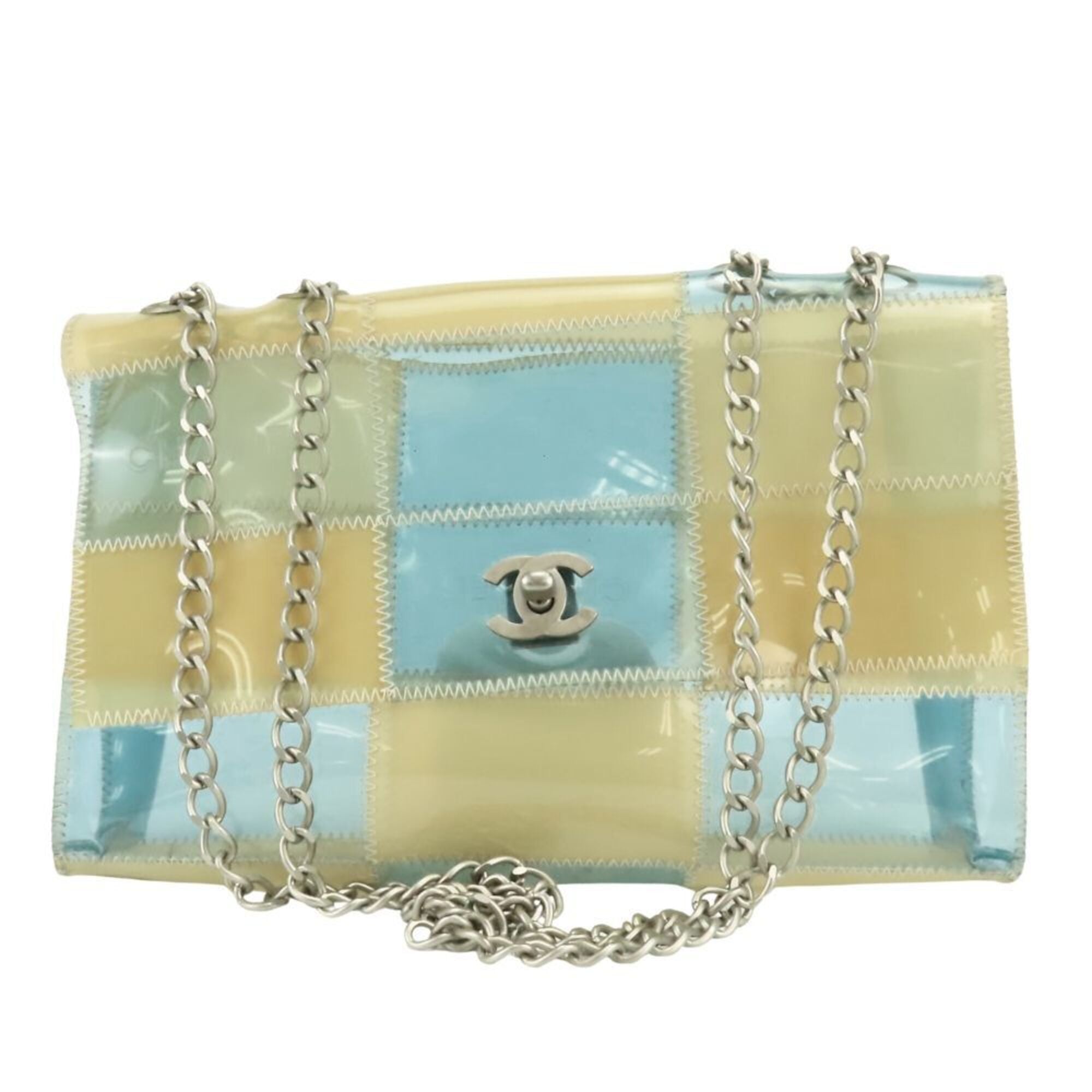 Chanel Chocolate Bar Clear Beige Pvc Shoulder Bag (Pre-Owned)
