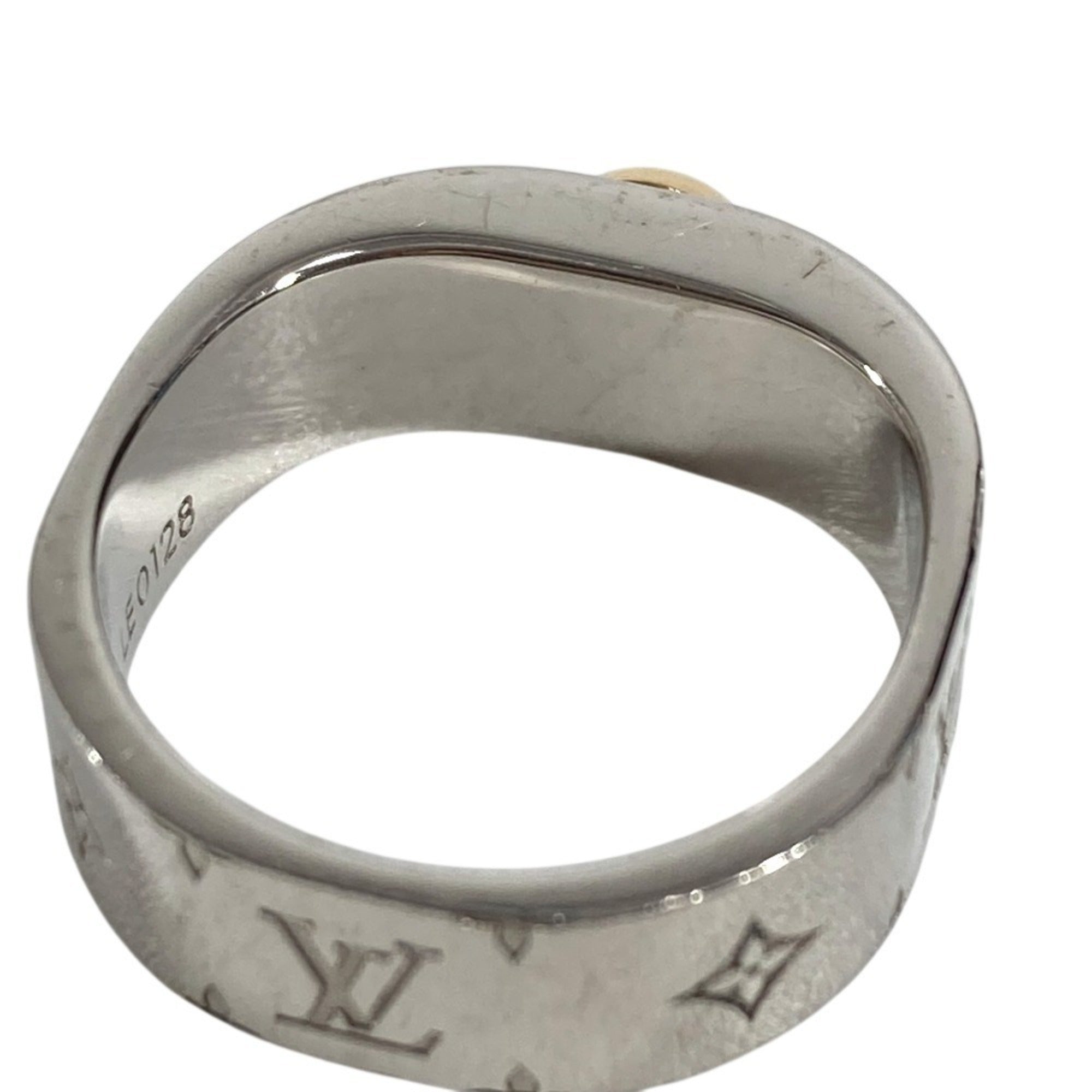 Louis Vuitton Gold Silver Metal Band Ring (Pre-Owned)