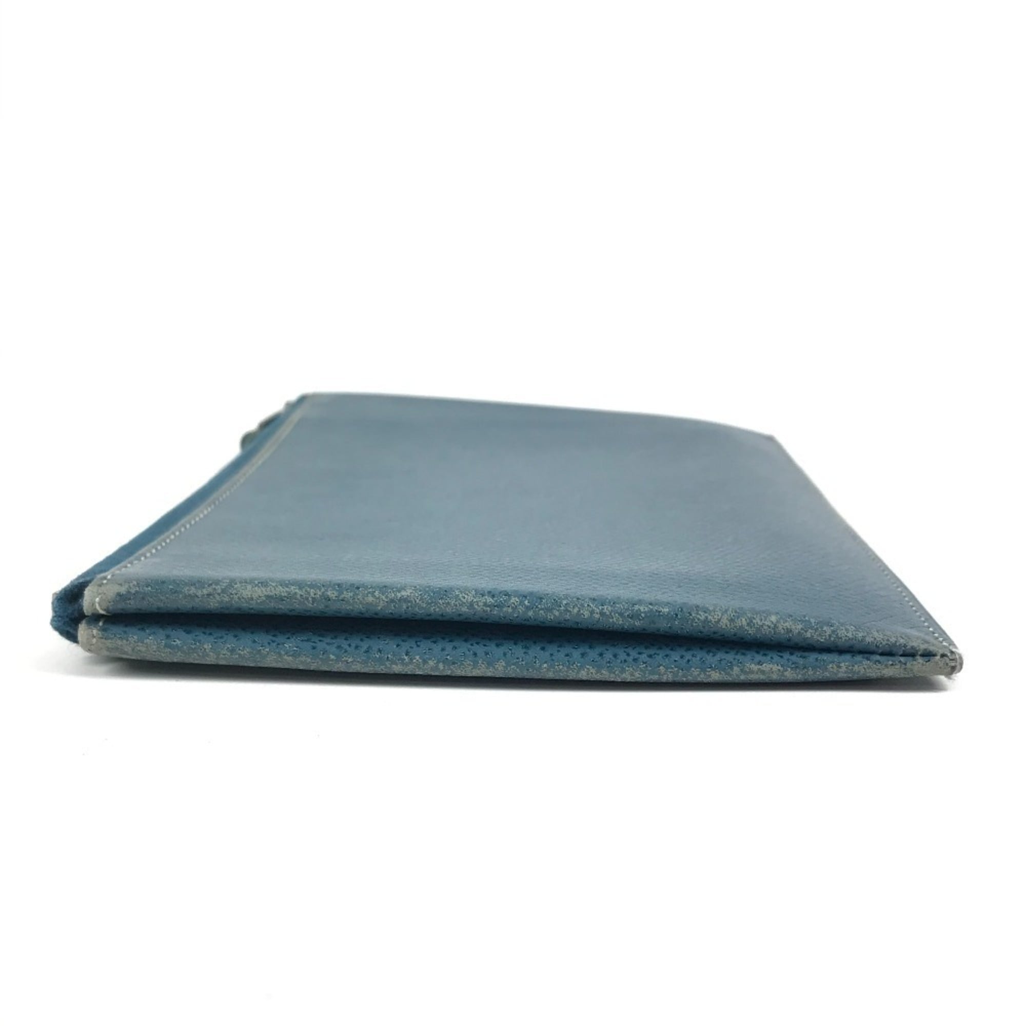 Hermes Blue Epsom Leather Clutch Bag Pouch (Pre-Owned)