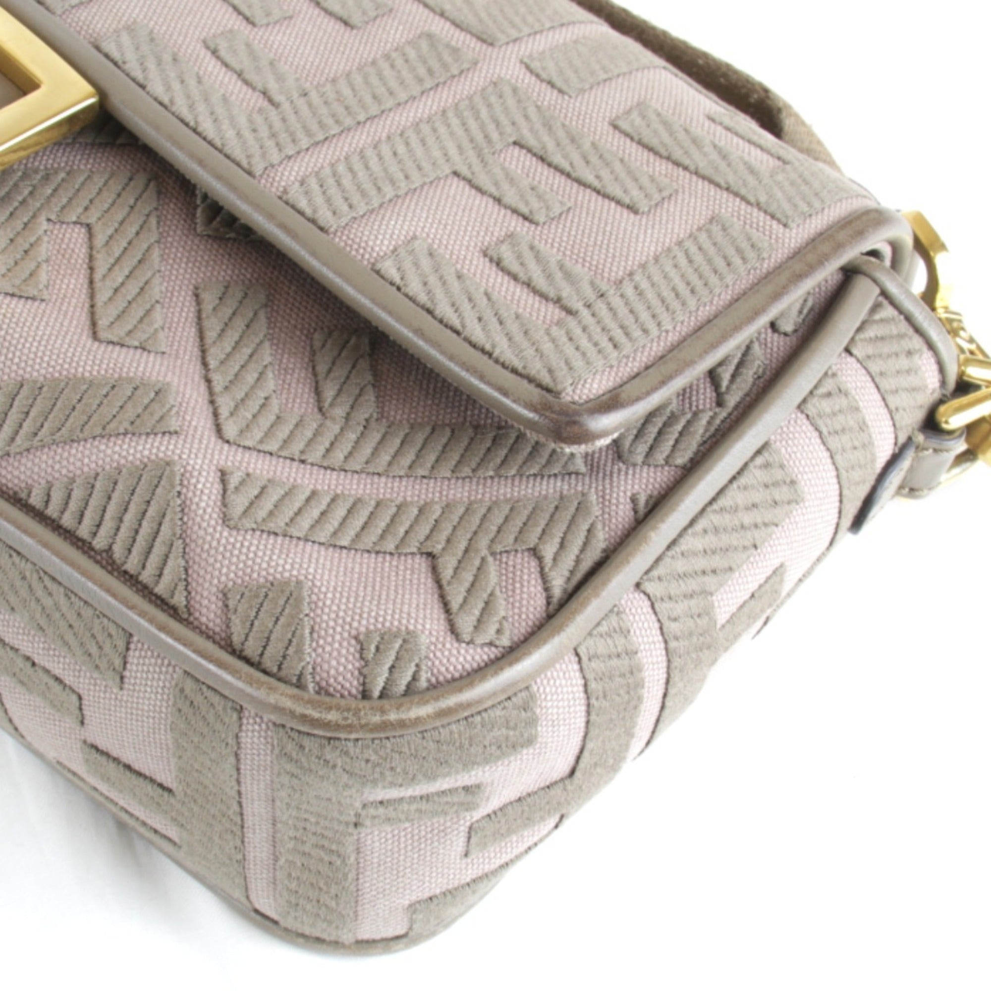 Fendi Pink Canvas Shoulder Bag (Pre-Owned)