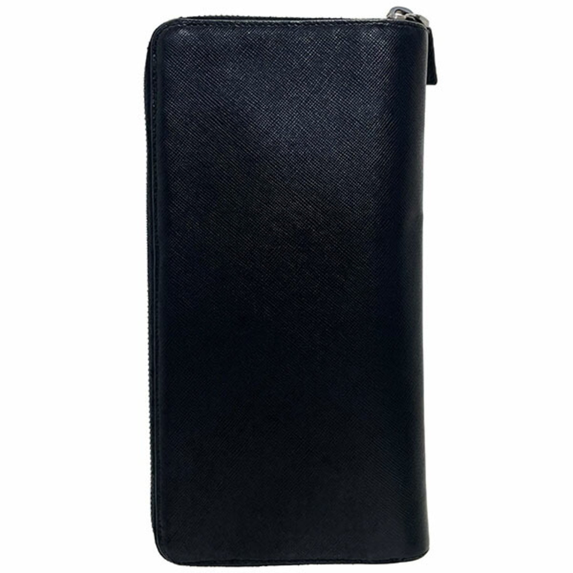 Prada Black Leather Long Wallet (Bi-Fold) (Pre-Owned)
