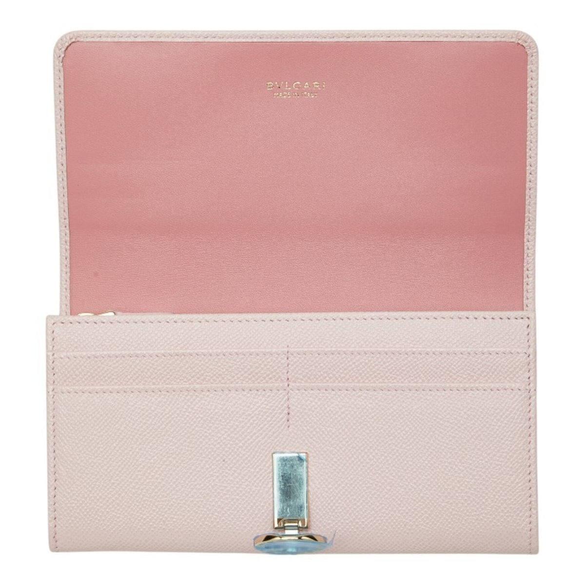 Bvlgari Pink Leather Long Wallet (Bi-Fold) (Pre-Owned)