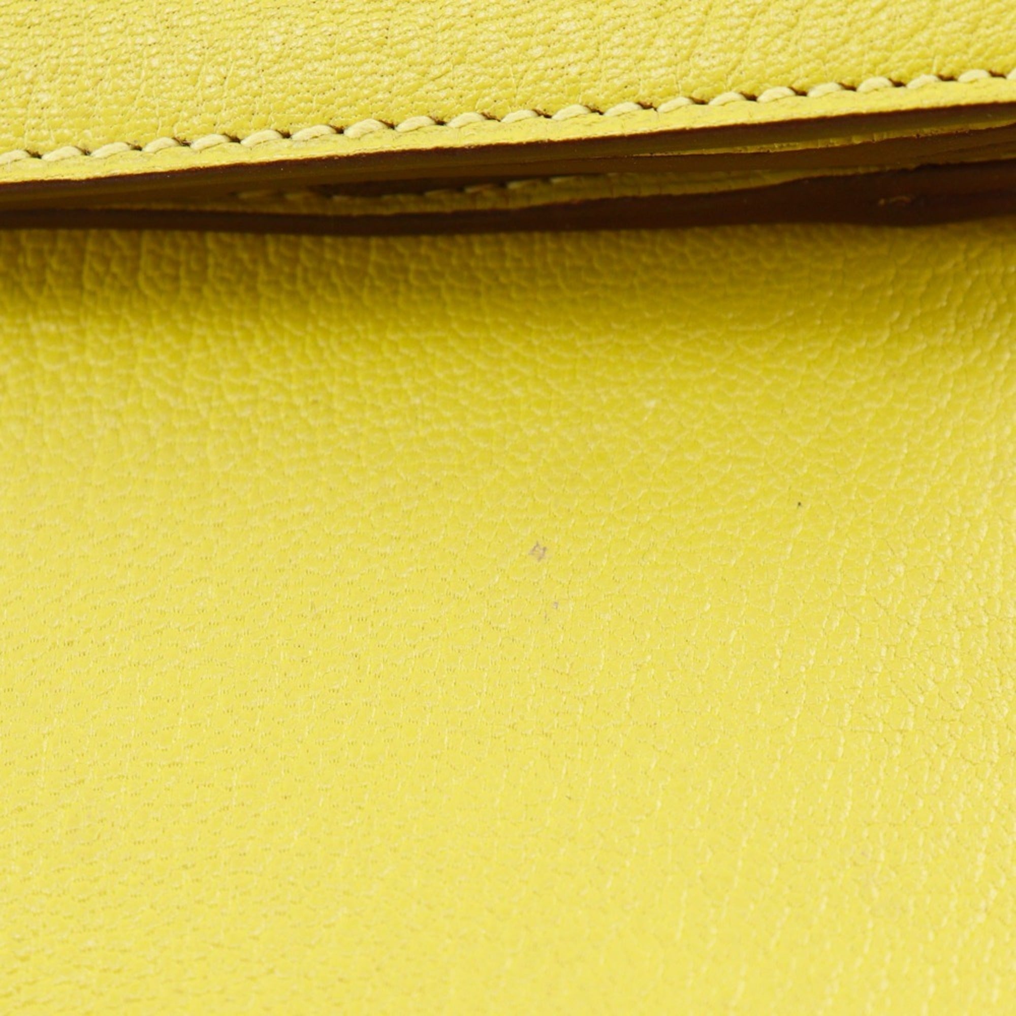 Hermes Yellow Chevre Leather Clutch Bag (Pre-Owned)