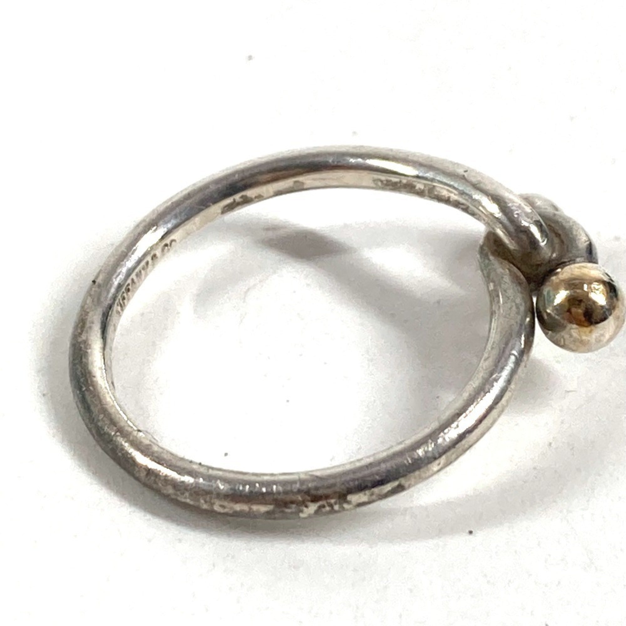 Tiffany Silver Yellow Gold Yellow Gold (18K) Silver 925 Band Ring (Pre-Owned)