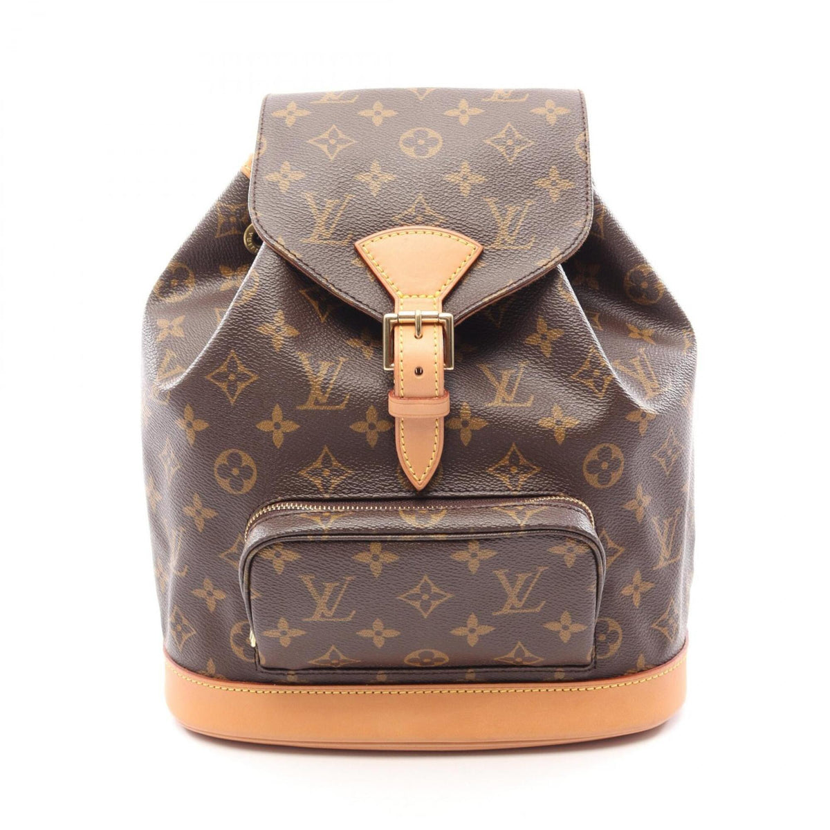 Louis Vuitton Brown Coated Canvas Leather Backpack Handbag (Pre-Owned)