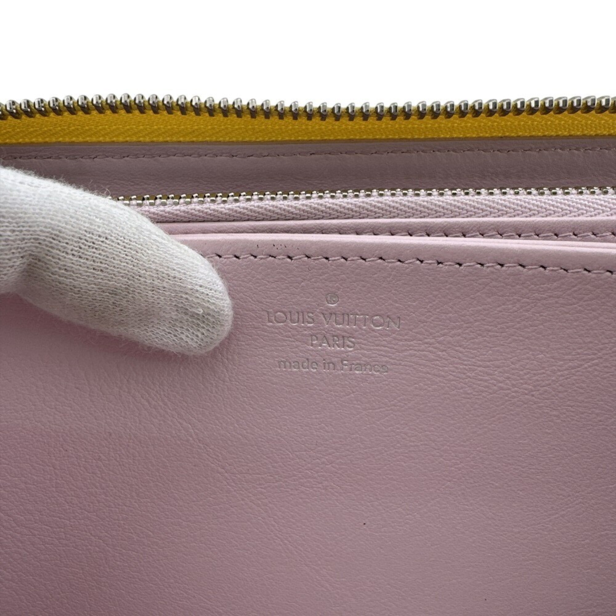 Louis Vuitton Mahina Yellow Leather Long Wallet (Bi-Fold) (Pre-Owned)